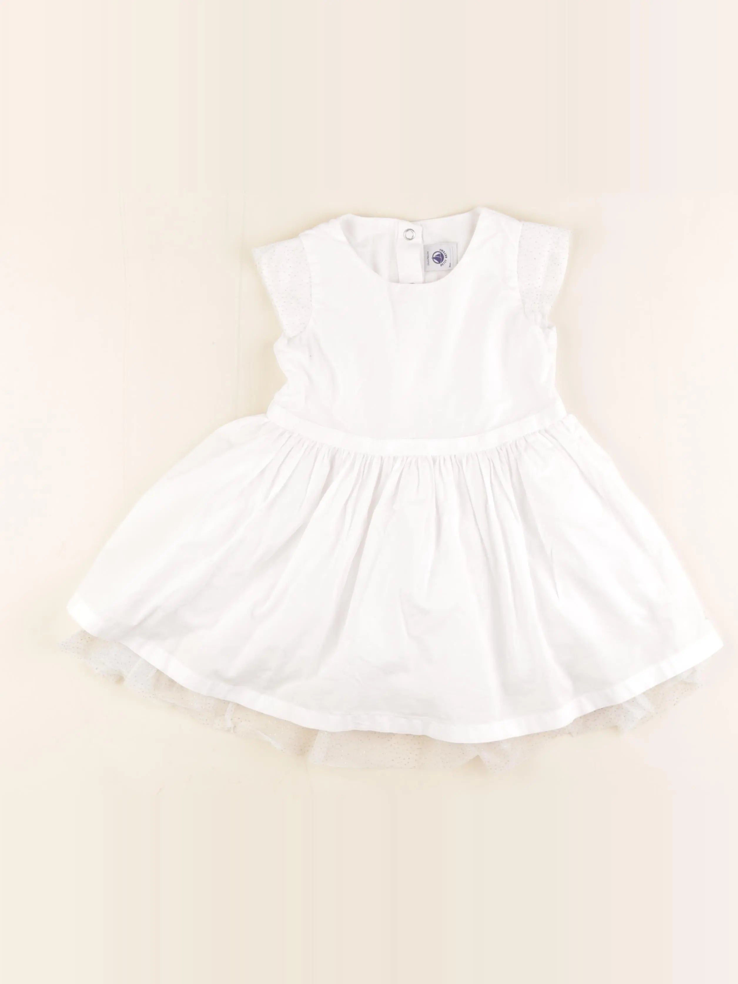 Petit Bateau - robe blanc - 24 mois