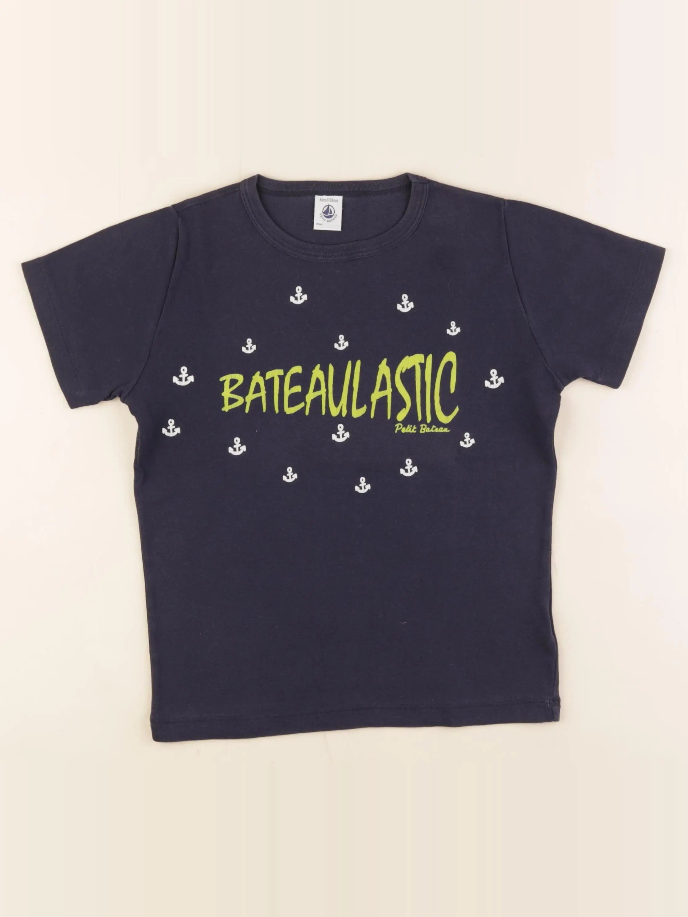 Petit Bateau - tee-shirt bleu - 9 ans