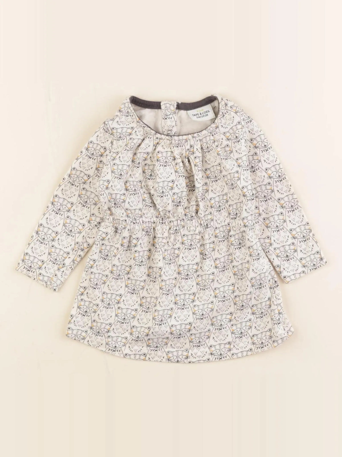 Tape à l'oeil - robe beige, noir - 3 mois