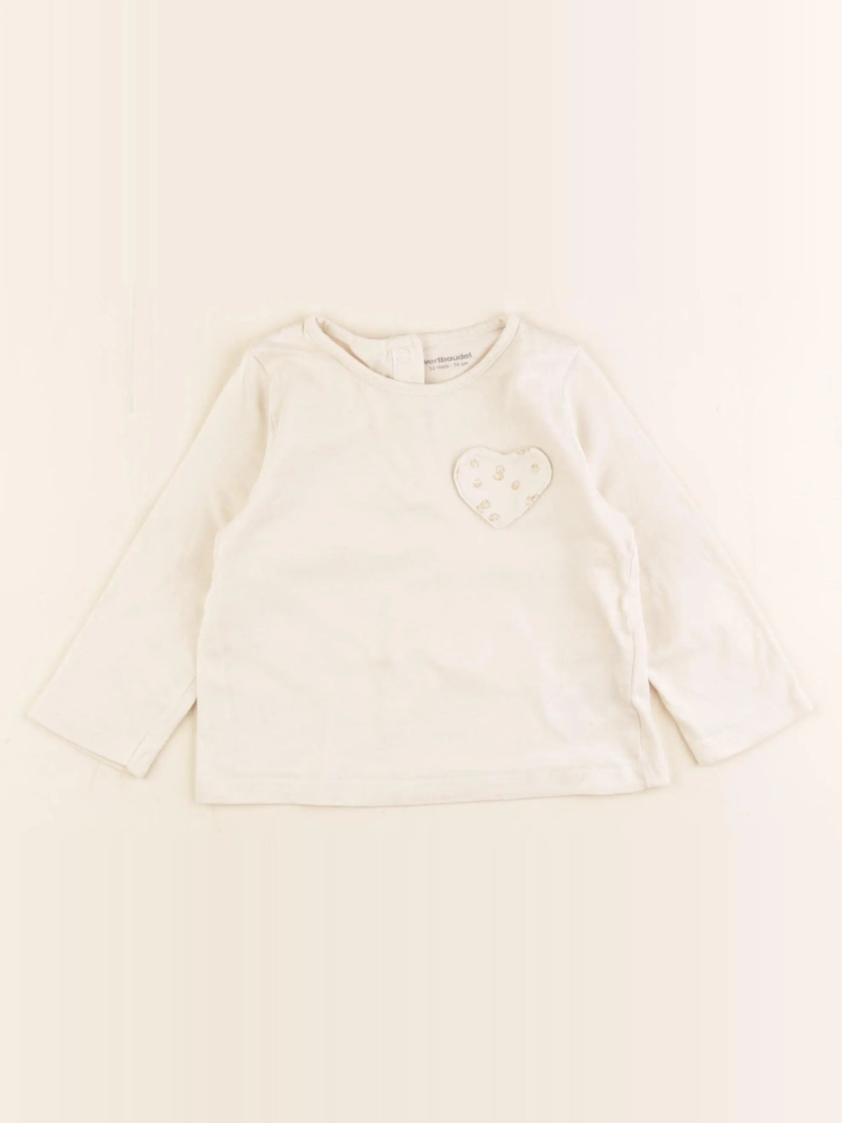 Vertbaudet - tee-shirt blanc - 12 mois