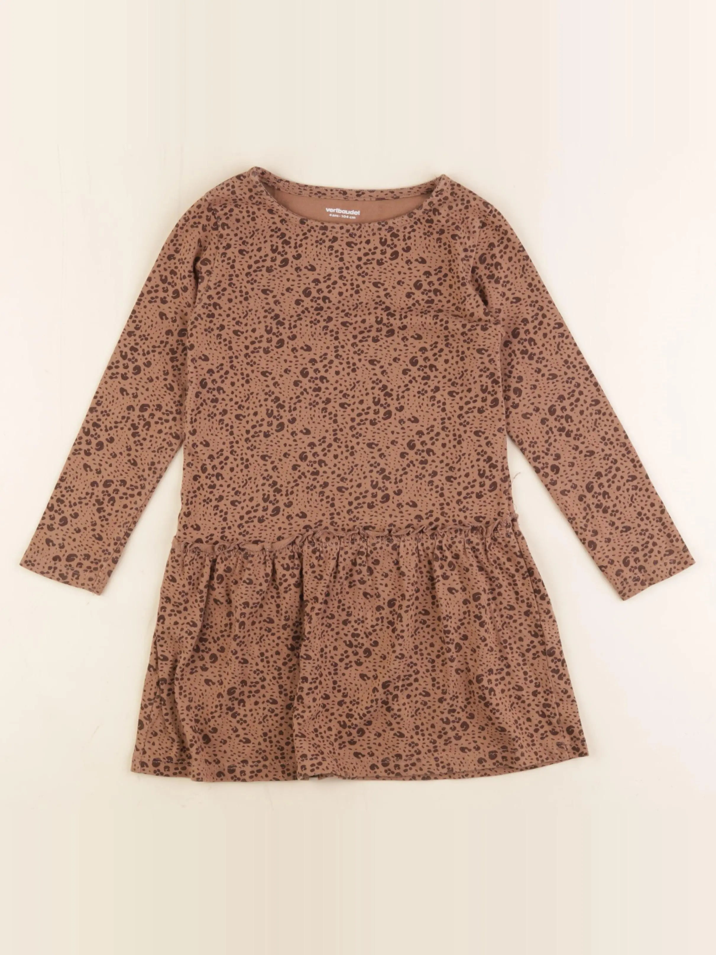 Vertbaudet - robe marron - 4 ans