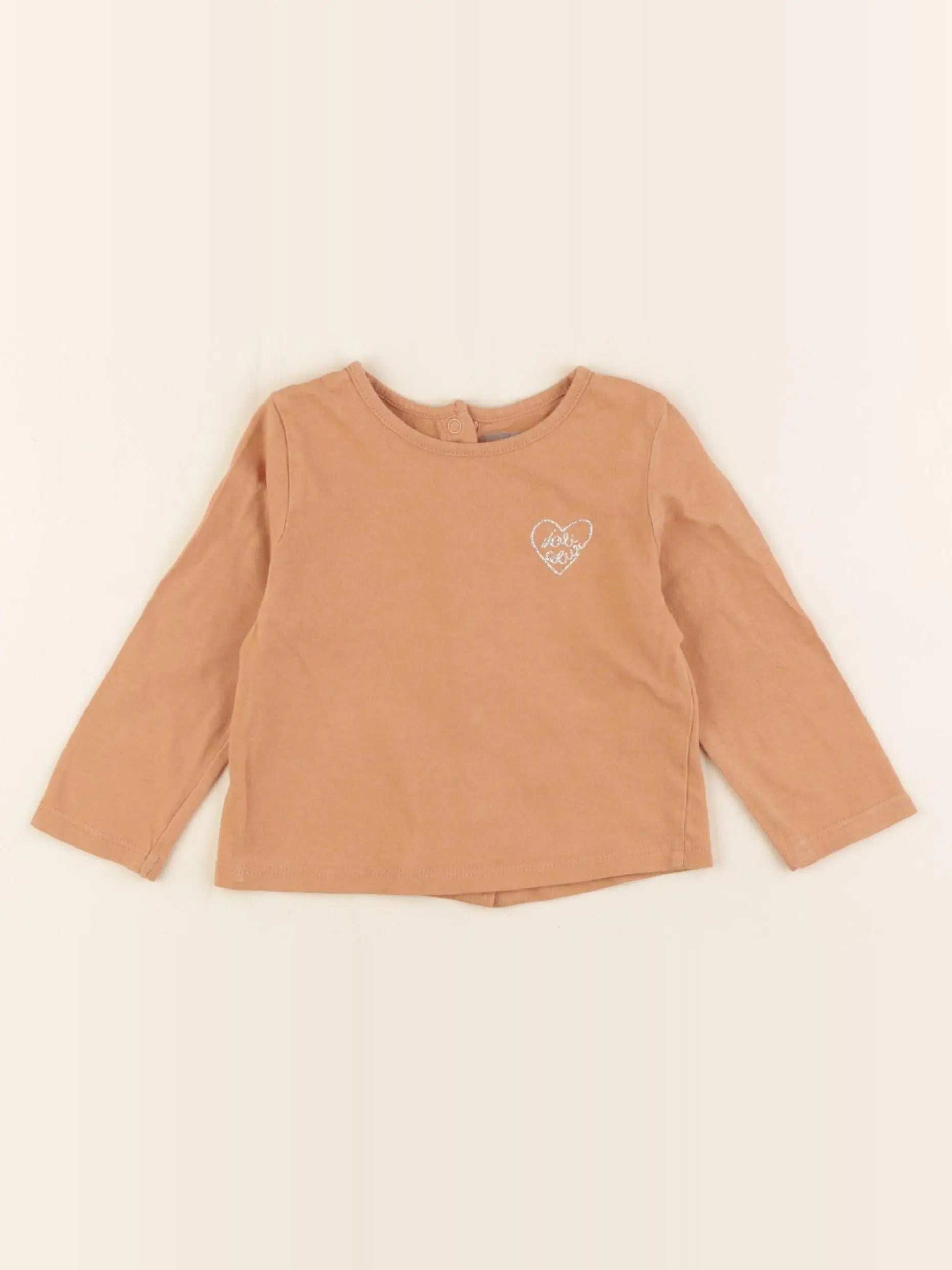 Vertbaudet - tee-shirt marron, or - 6 mois