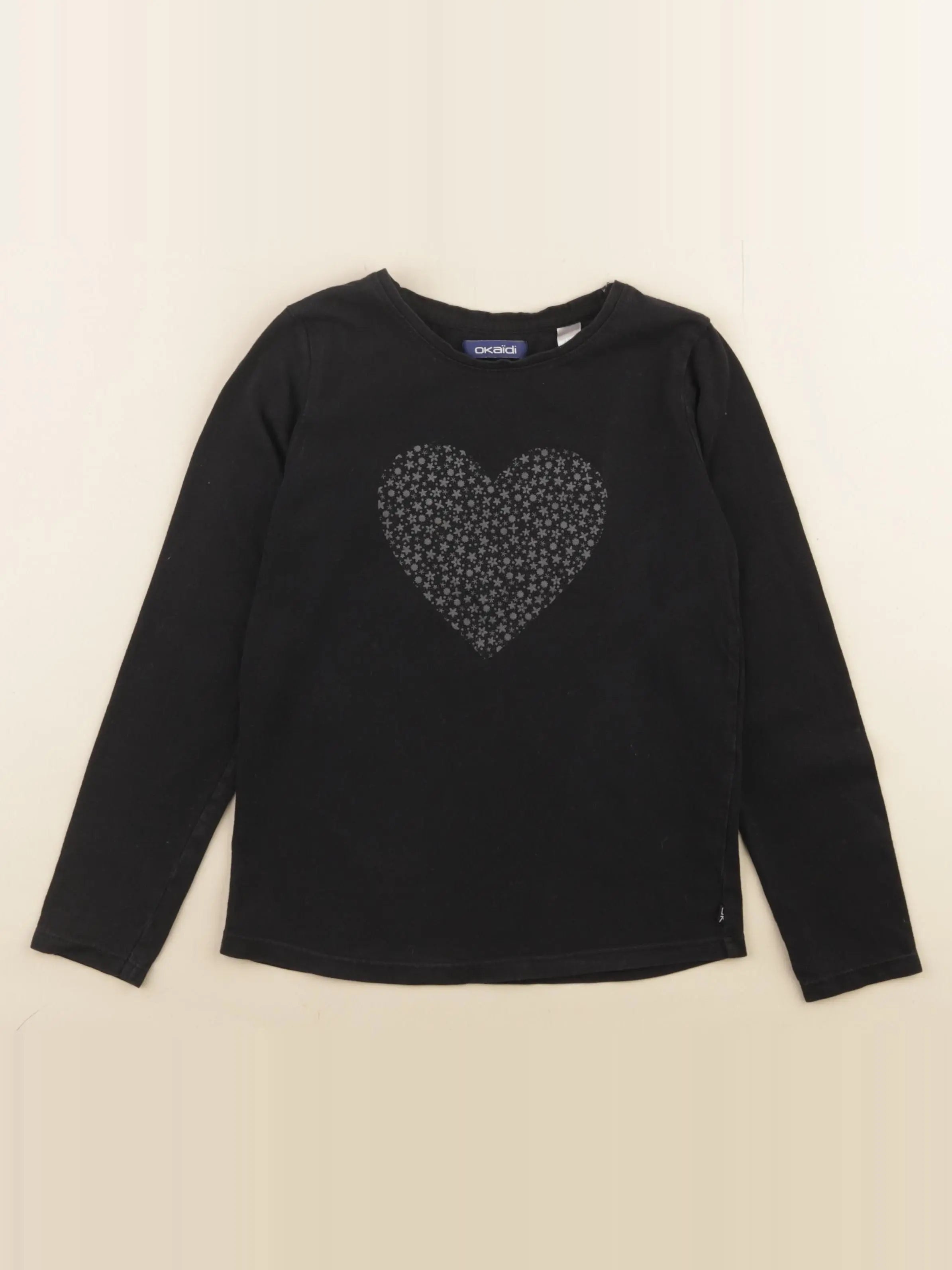 Okaidi - tee-shirt noir, argent - 8 ans