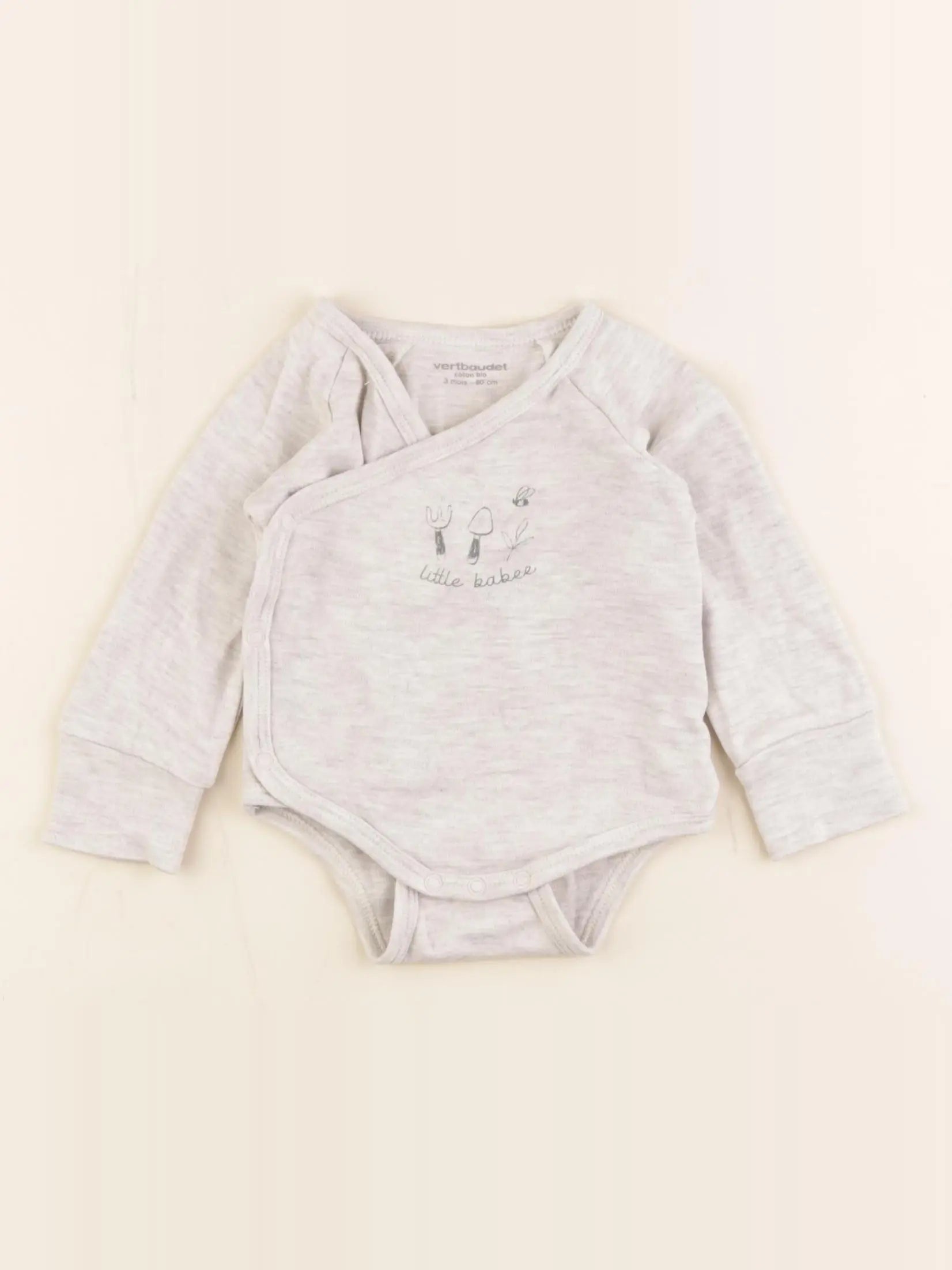 Vertbaudet - body gris - 3 mois
