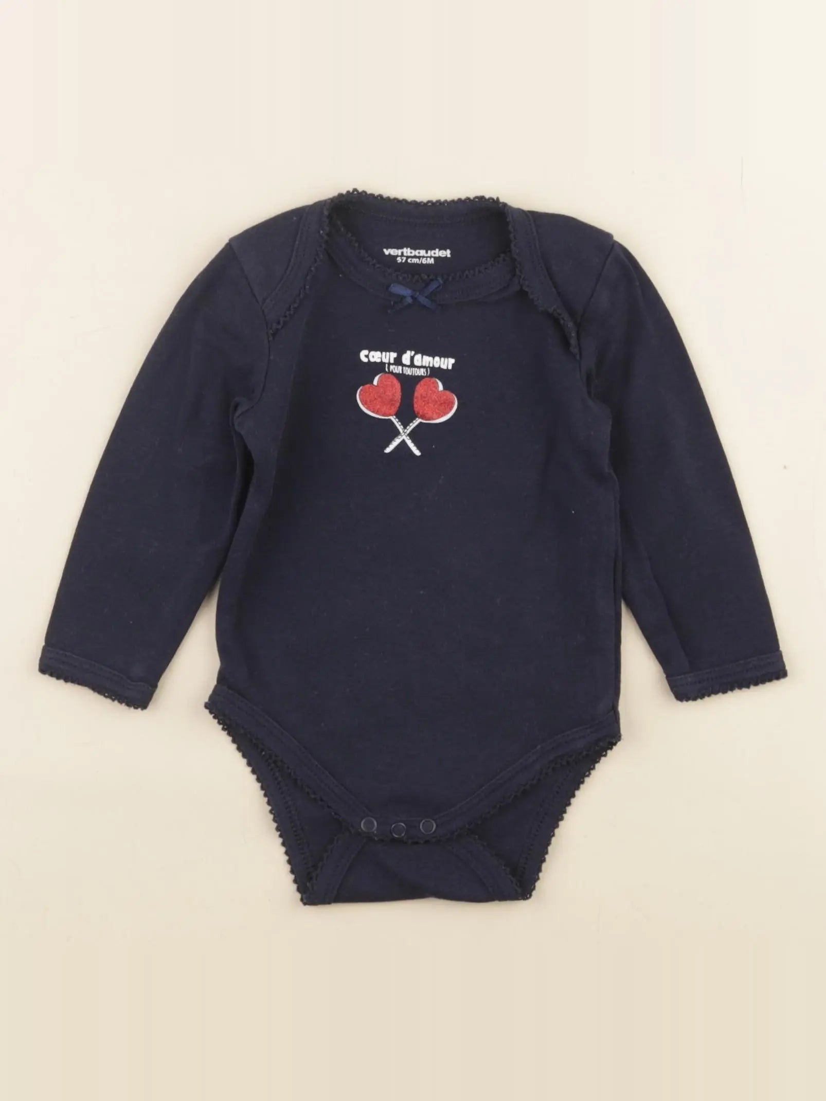 Vertbaudet - body bleu - 6 mois