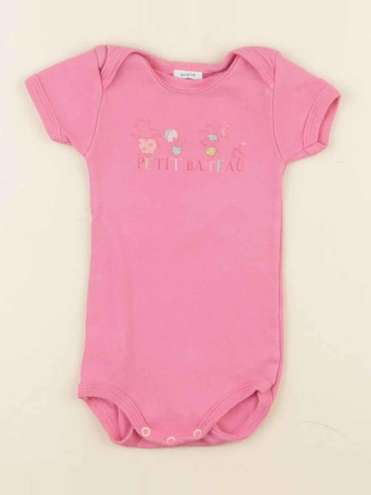 Petit Bateau - body rose - 6 mois