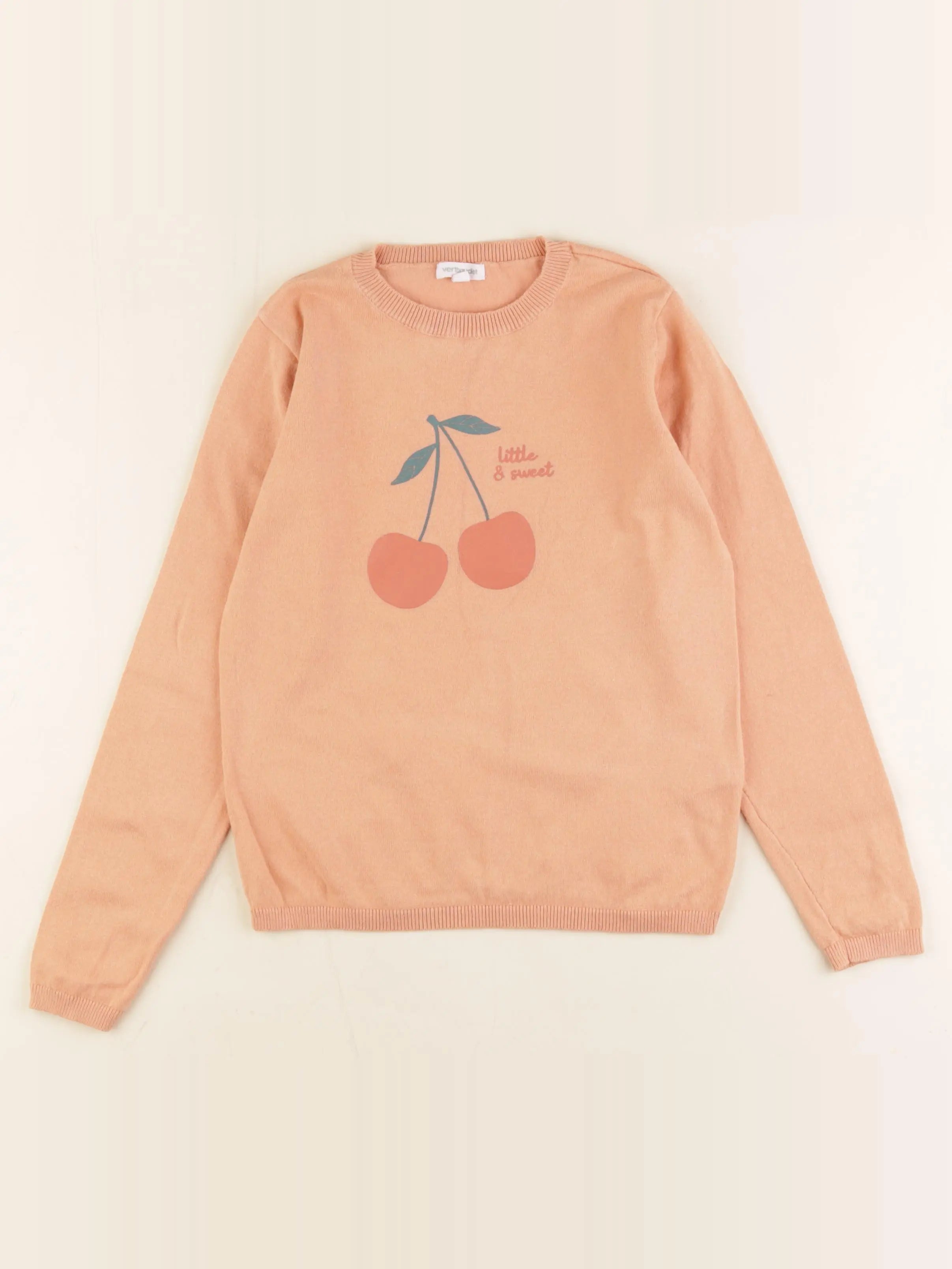 Vertbaudet - pull orange - 8 ans