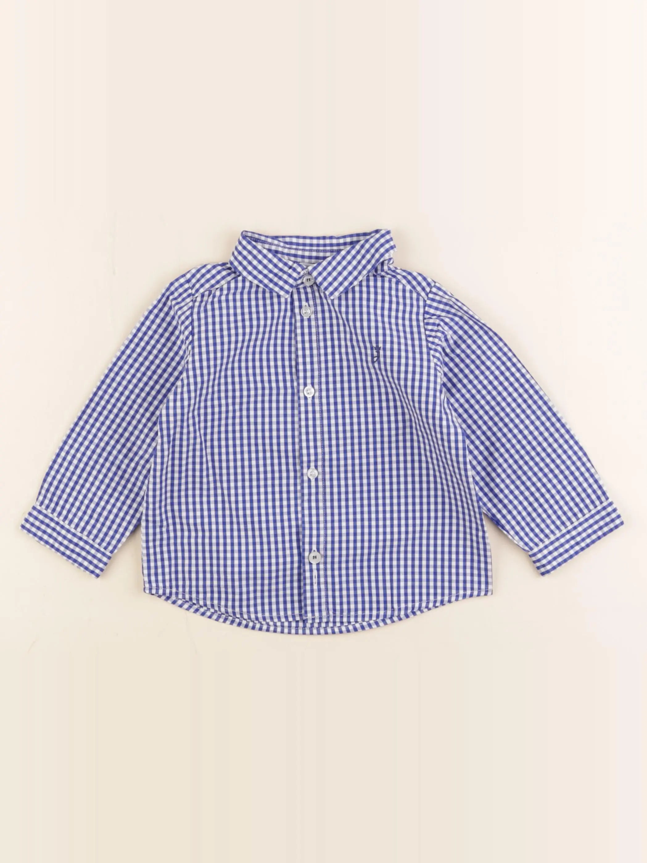 Jacadi - chemise blanc, bleu - 12 mois
