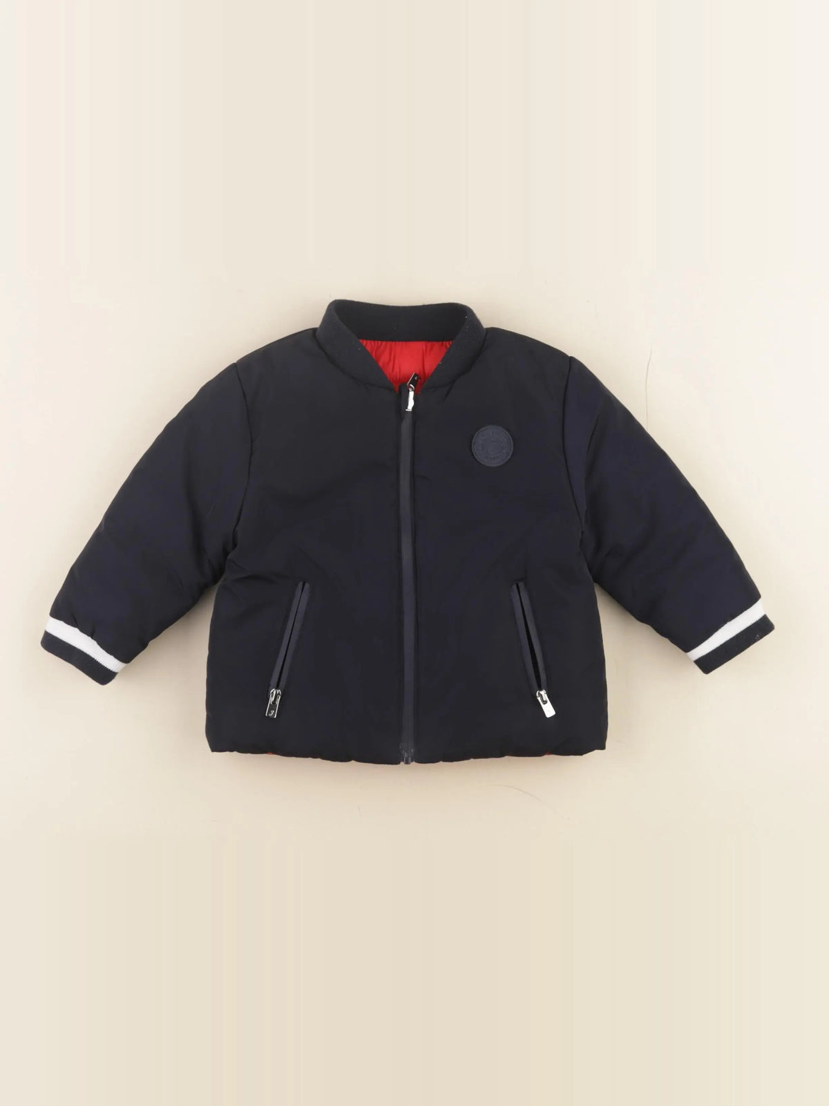 Jacadi - doudoune rouge, bleu - 12 mois