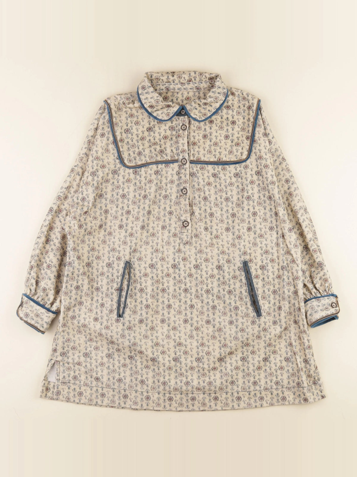 Zara - robe beige, bleu - 10 ans