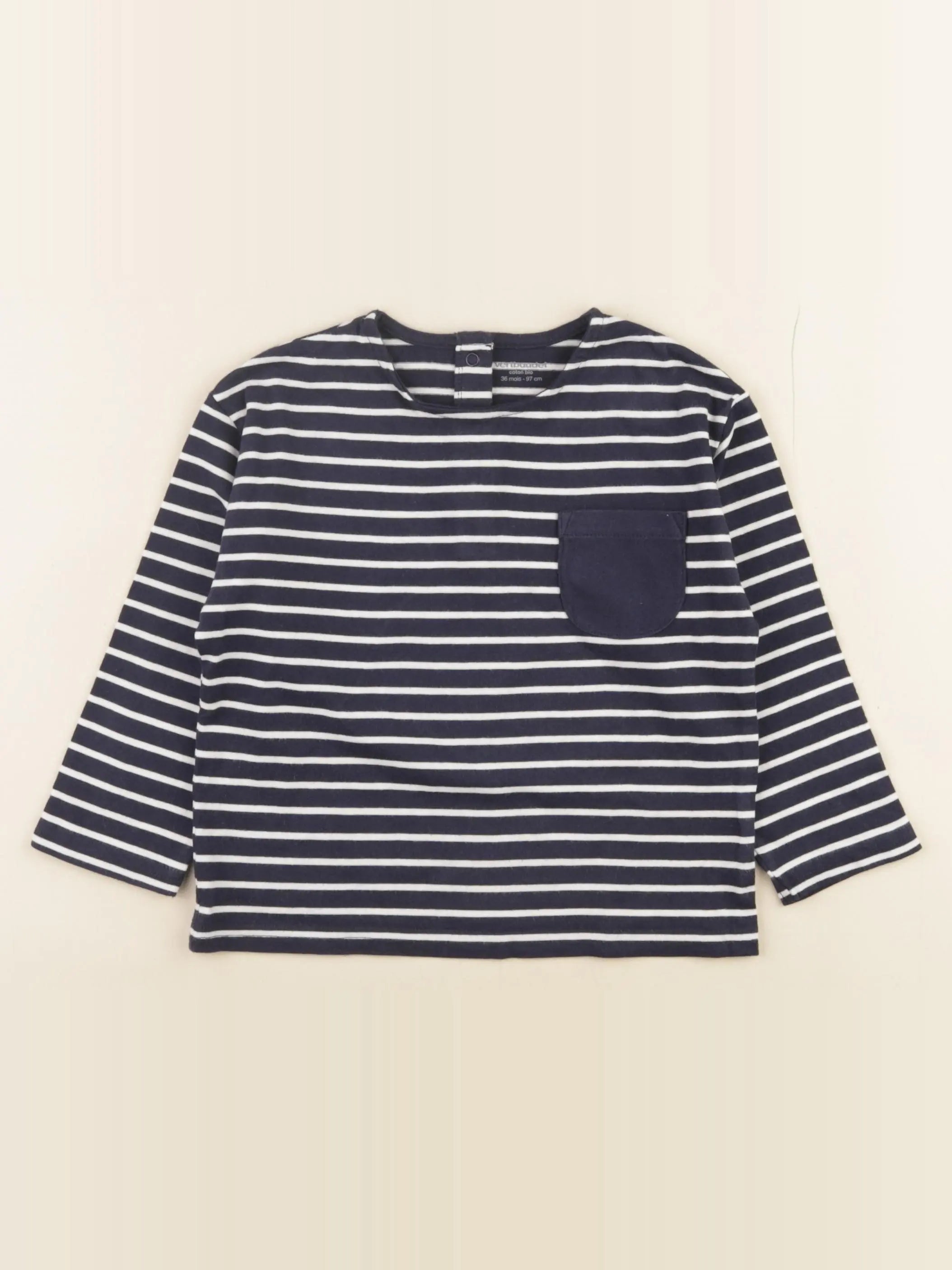 Vertbaudet - tee-shirt bleu - 36 mois
