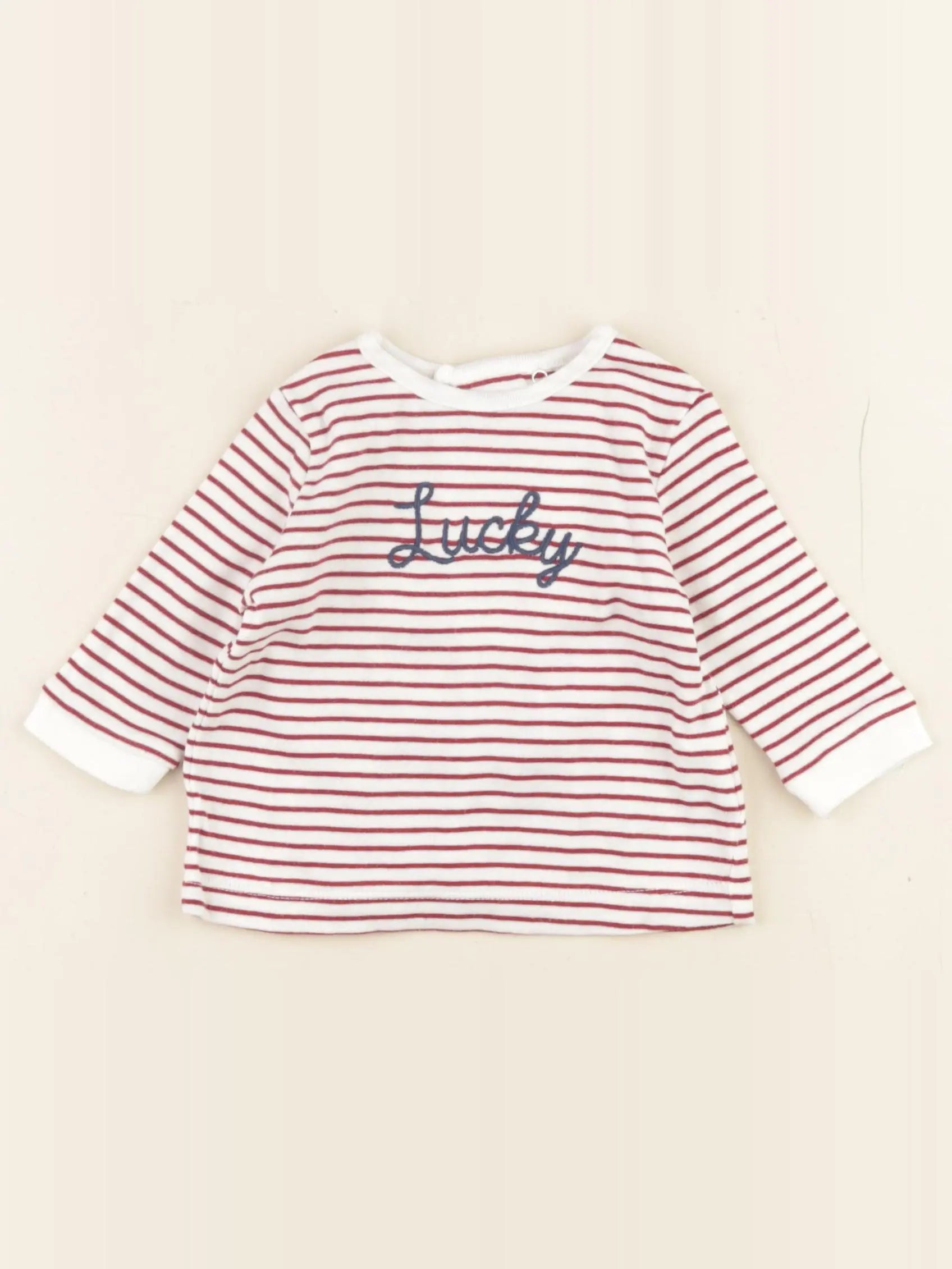 Boutchou - tee-shirt blanc, rouge - 6 mois