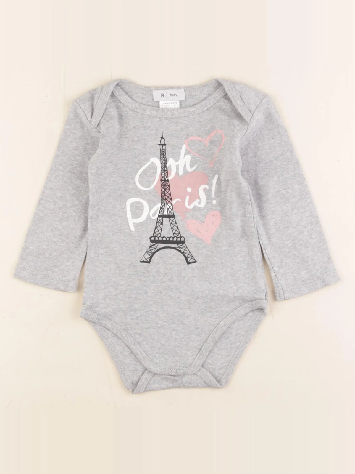 La Redoute - body gris - 18 mois