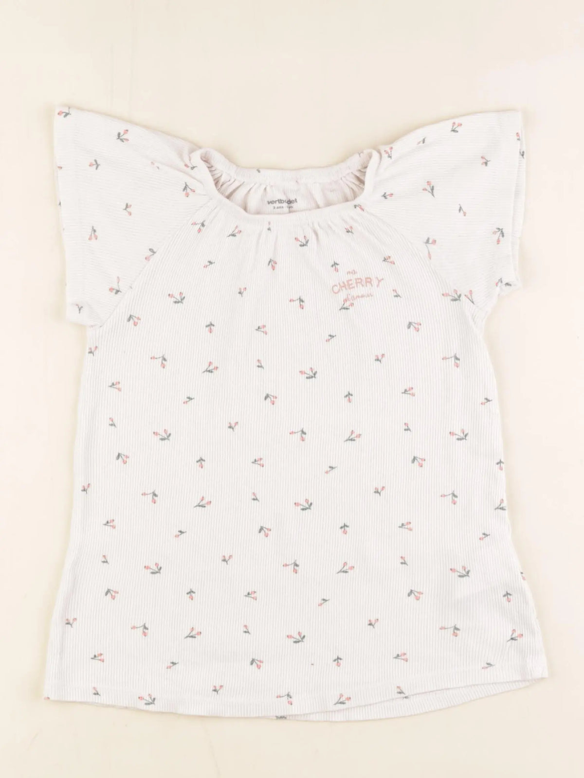 Vertbaudet - chemise de nuit coton rose, beige - 3 ans