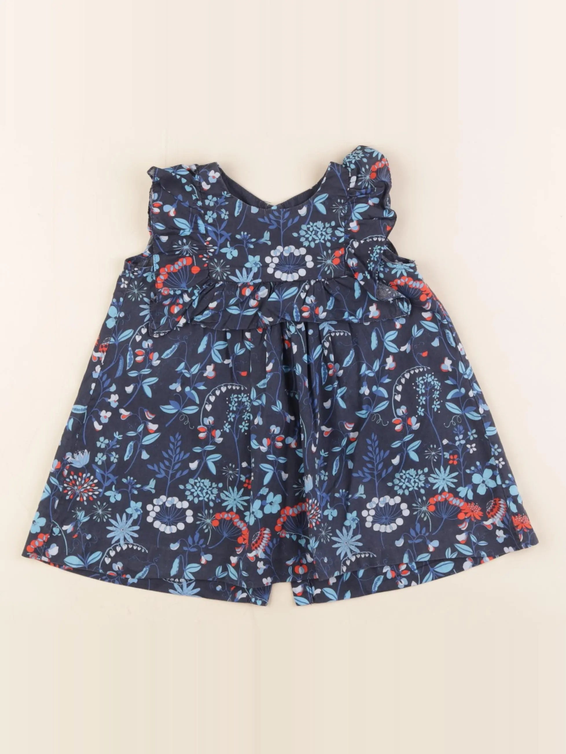 Jacadi - robe liberty bleu - 12 mois