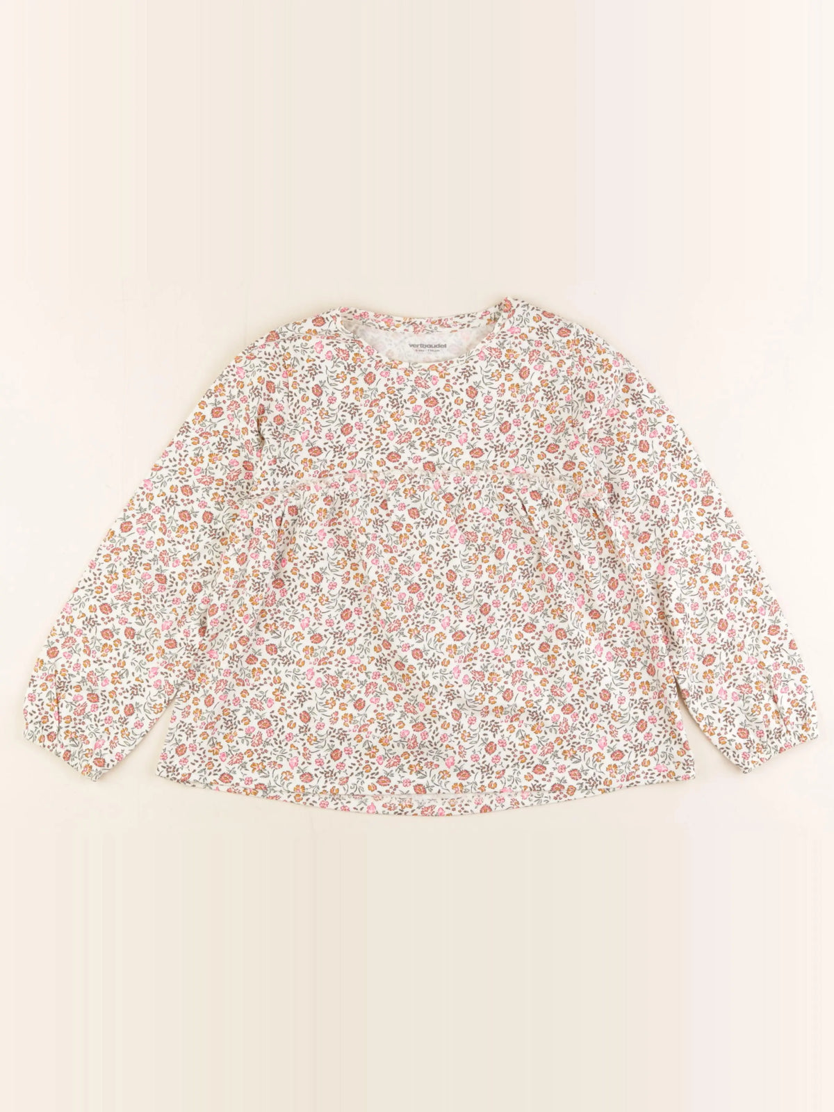 Vertbaudet - tee-shirt beige, multicolore - 6 ans