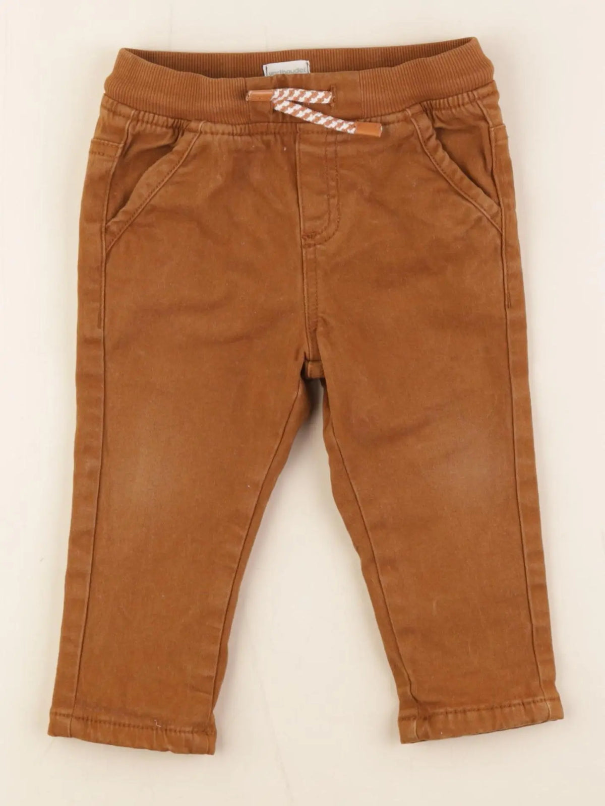 Vertbaudet - pantalon doublé marron - 18 mois