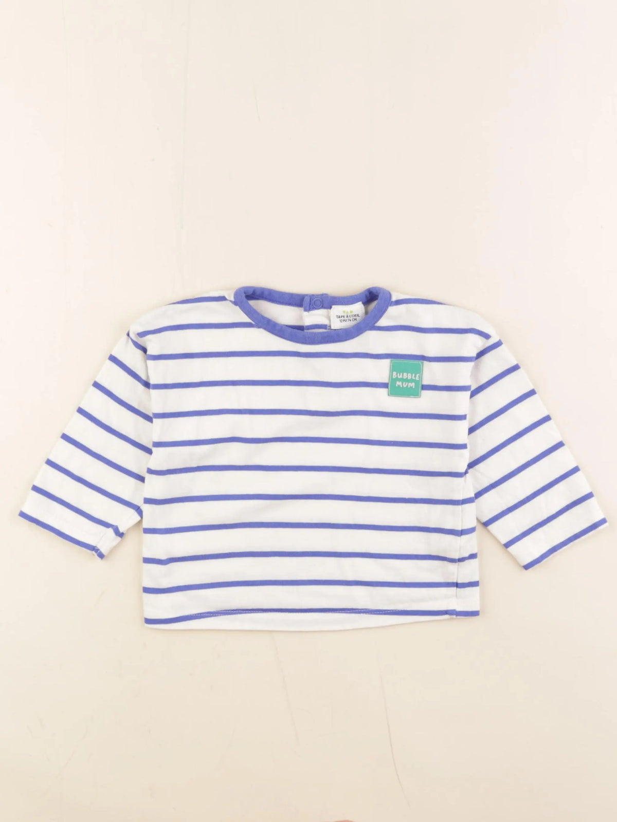 Tape à l'oeil - tee-shirt bleu, blanc - 12 mois