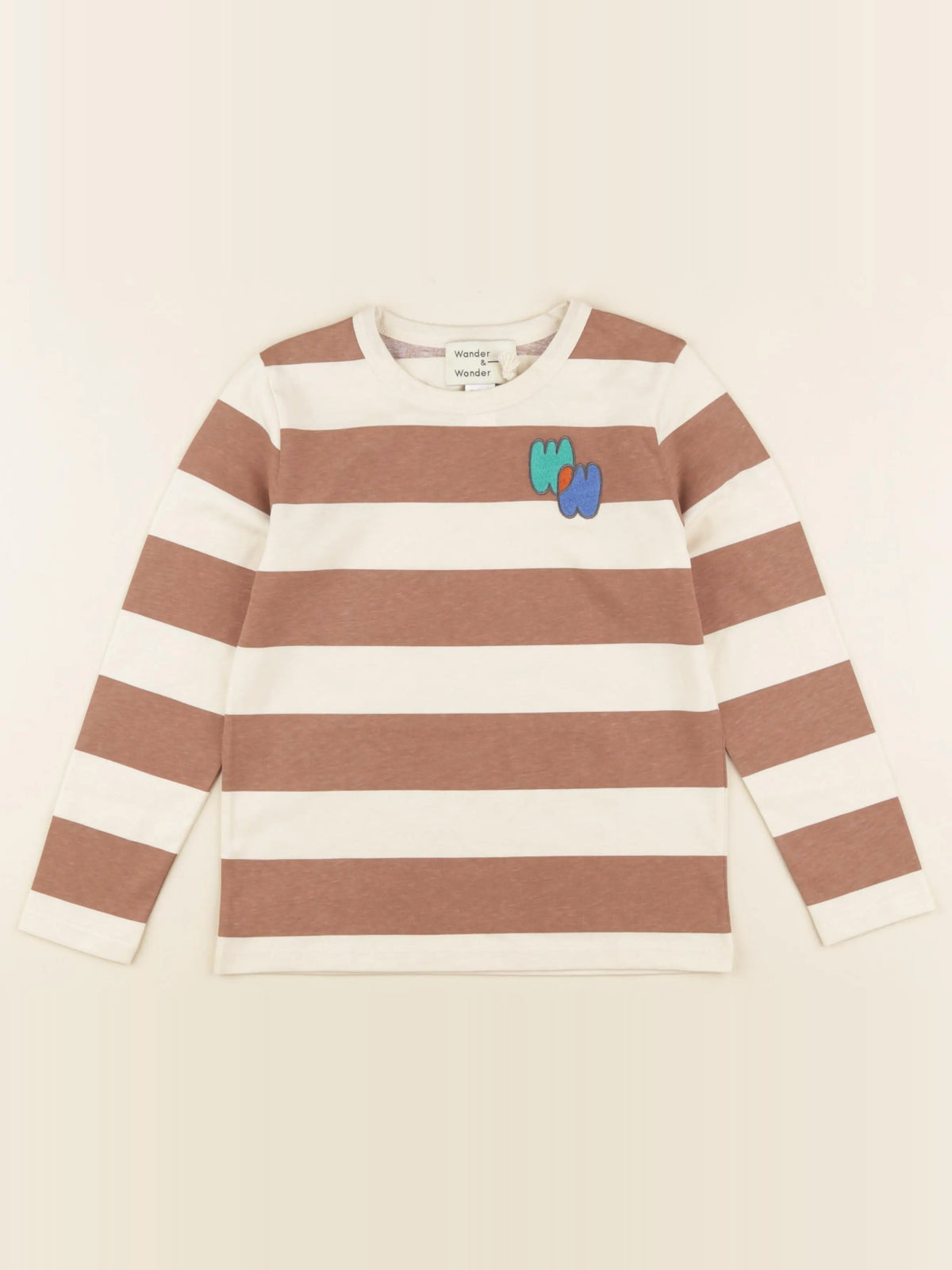 Tee-shirt beige, marron