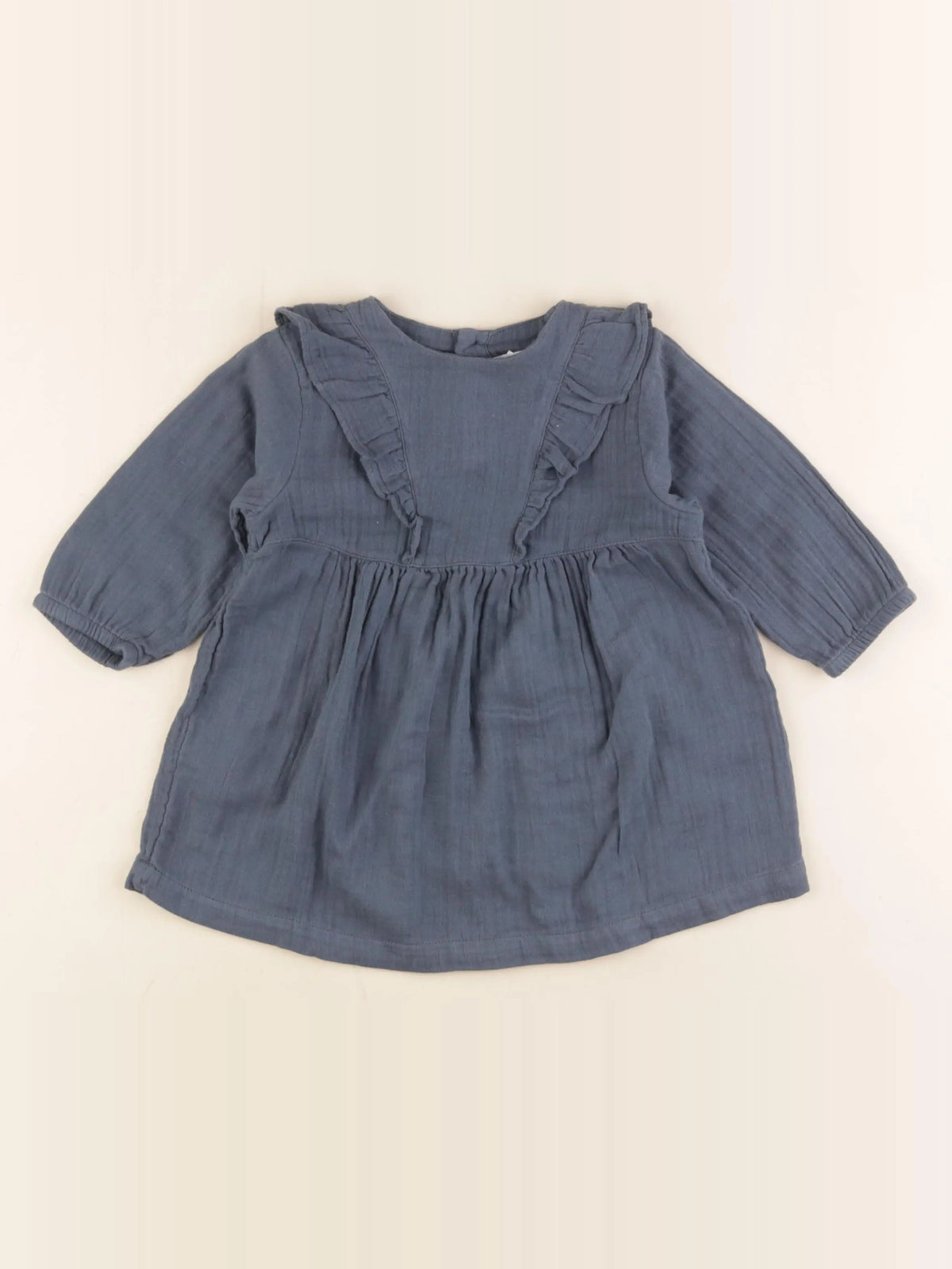 Petit Bateau - robe bleu - 12 mois