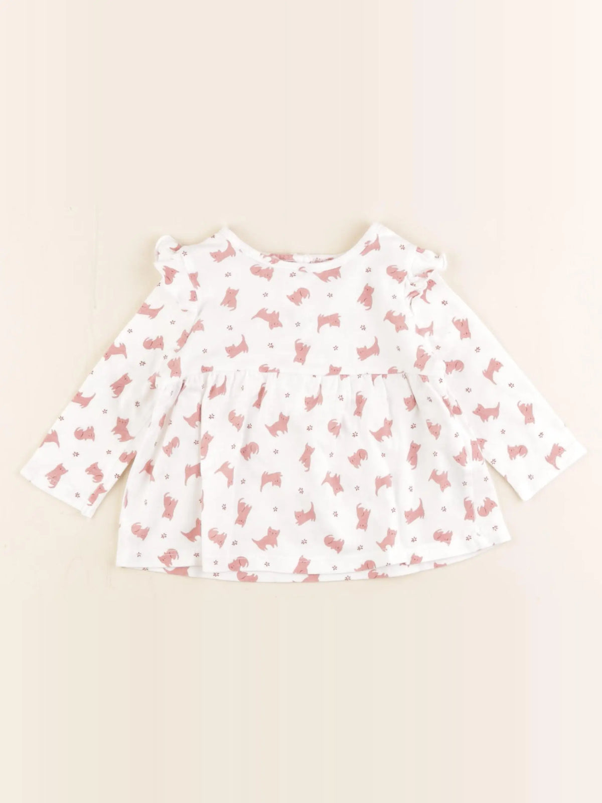 La Redoute - tee-shirt blanc, rose - 6 mois