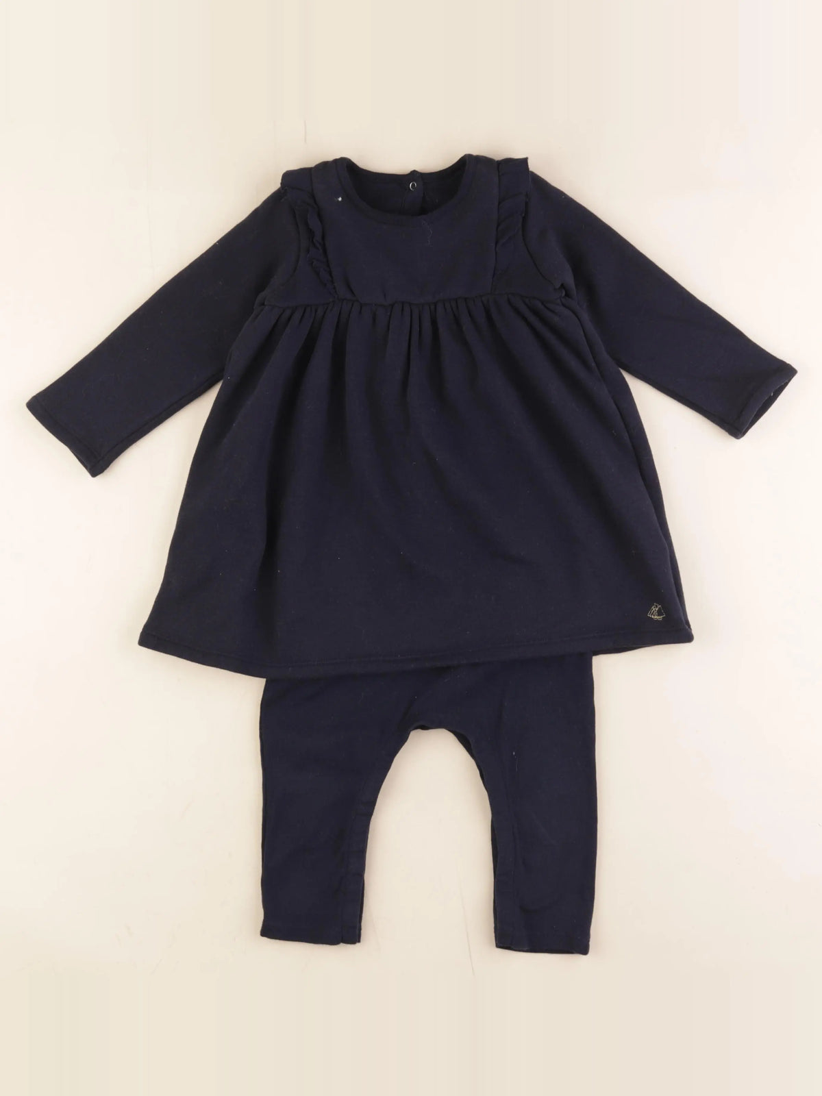 Petit Bateau - combinaison doublé bleu - 24 mois