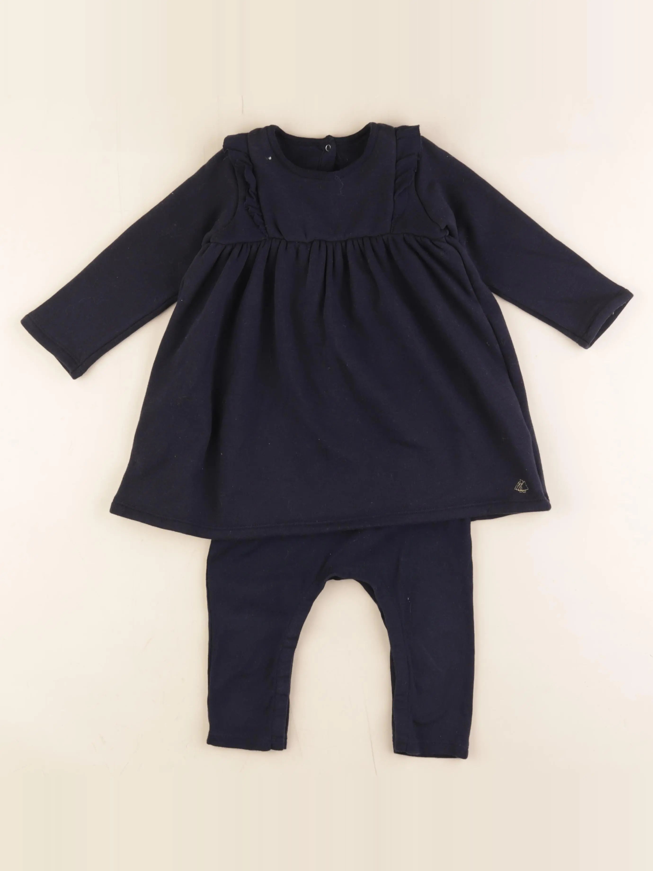 Petit Bateau - combinaison doublé bleu - 24 mois