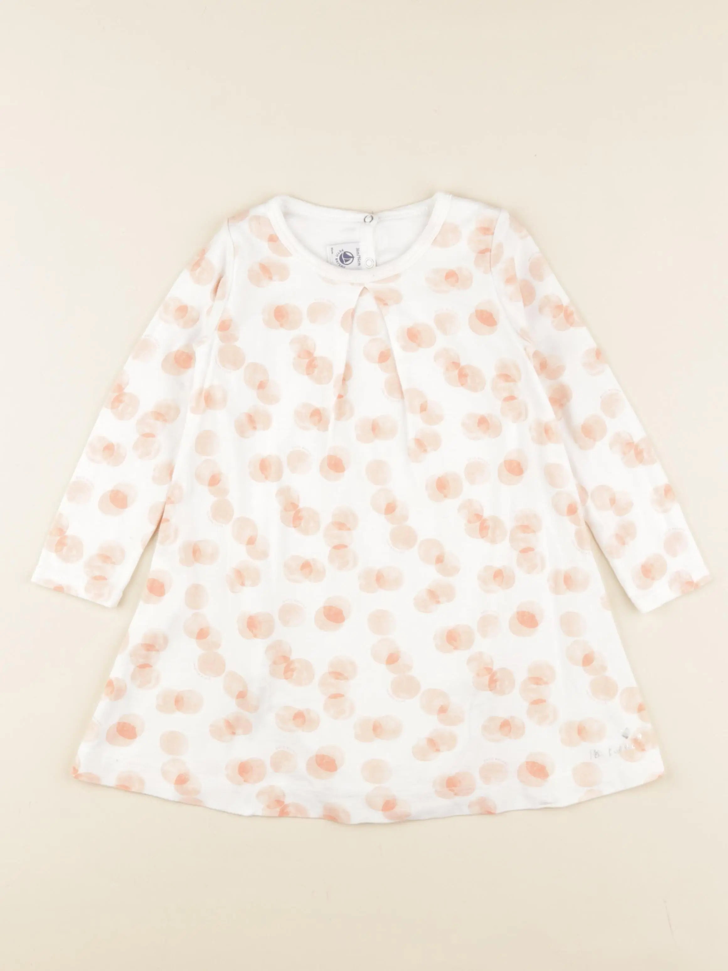 Petit Bateau - body robe blanc, rose - 36 mois
