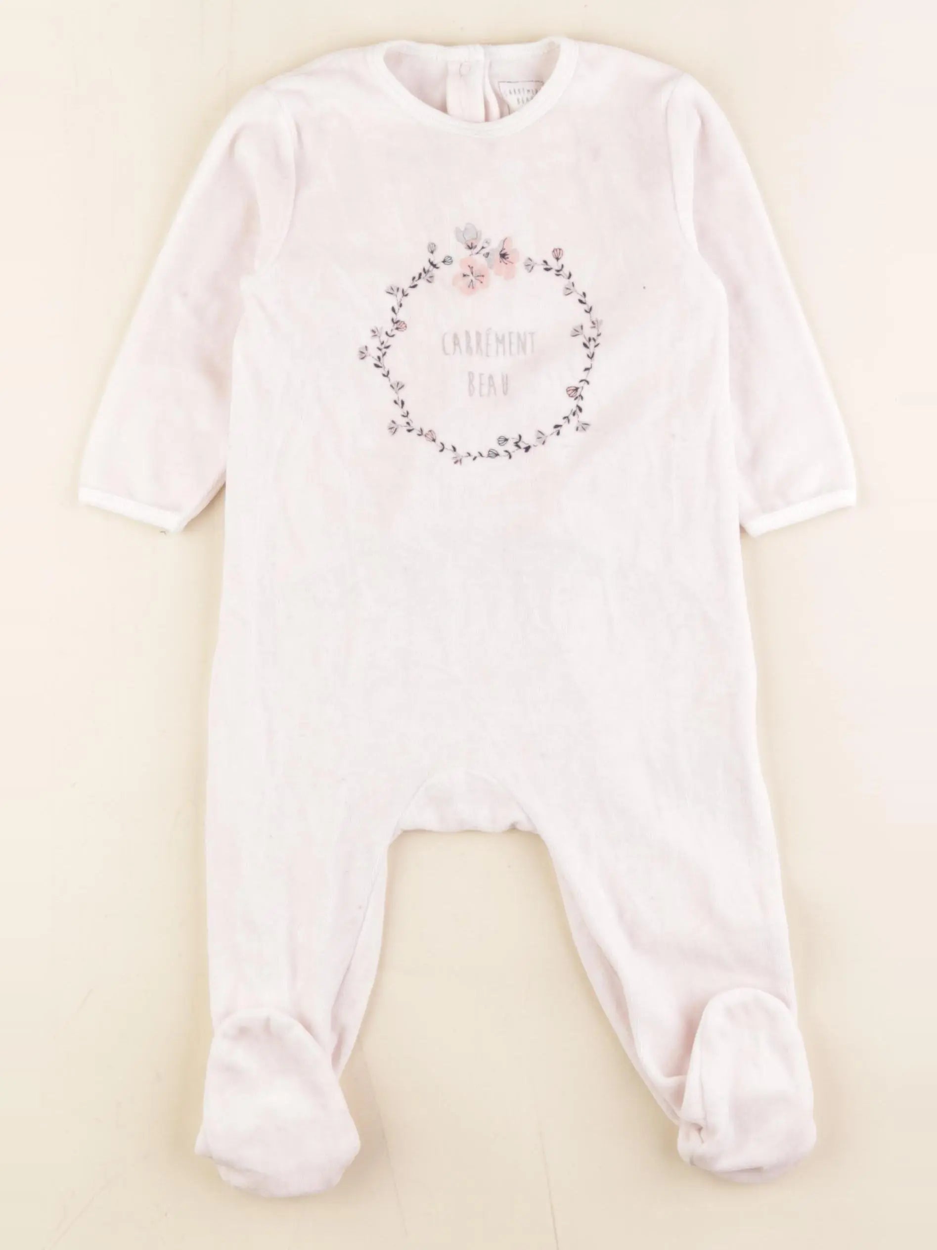 Carrément Beau - pyjama velours rose - 12 mois