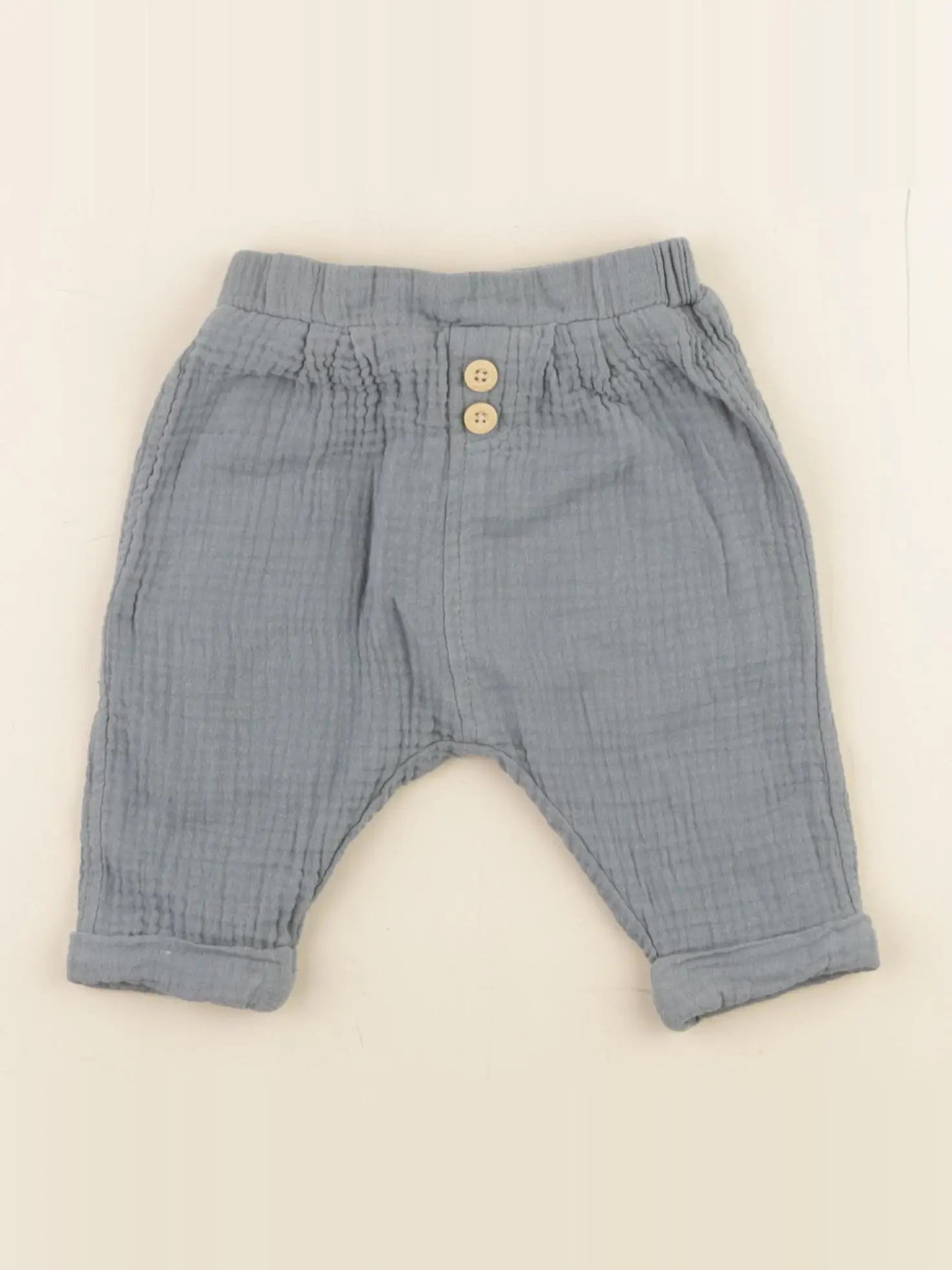 Vertbaudet - pantalon bleu - 6 mois