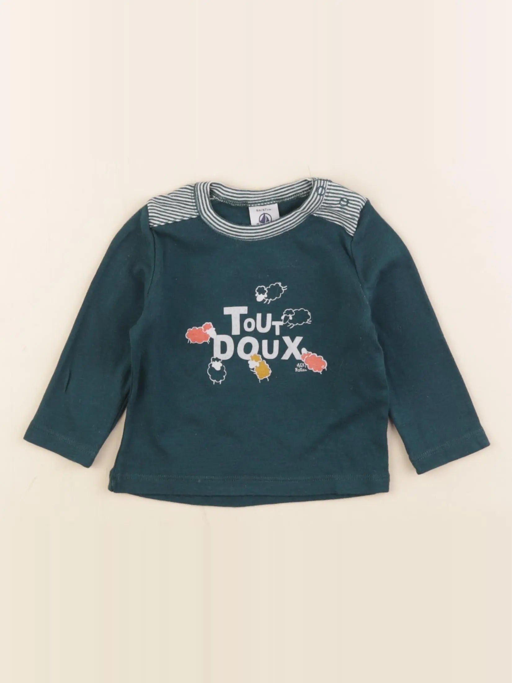 Petit Bateau - tee-shirt vert - 6 mois