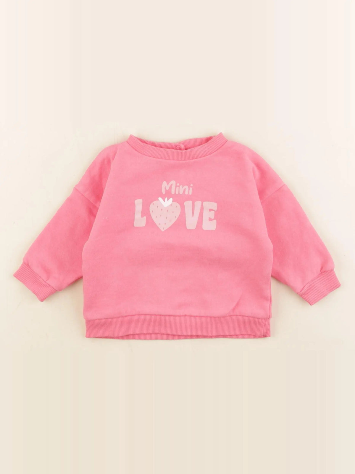 Vertbaudet - sweat coton rose - 6 mois