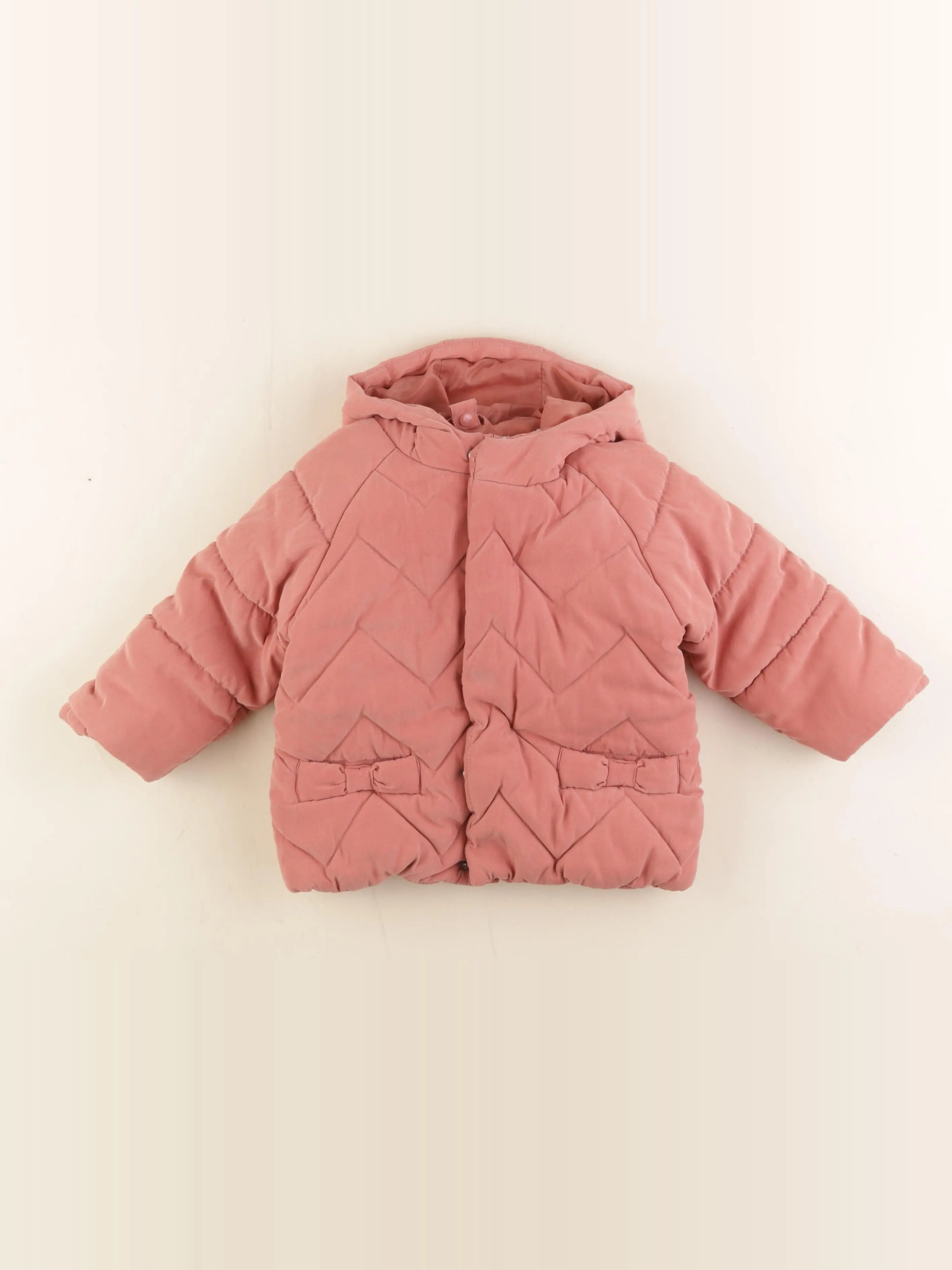 Vertbaudet - manteau doublure amovible rose - 18 mois