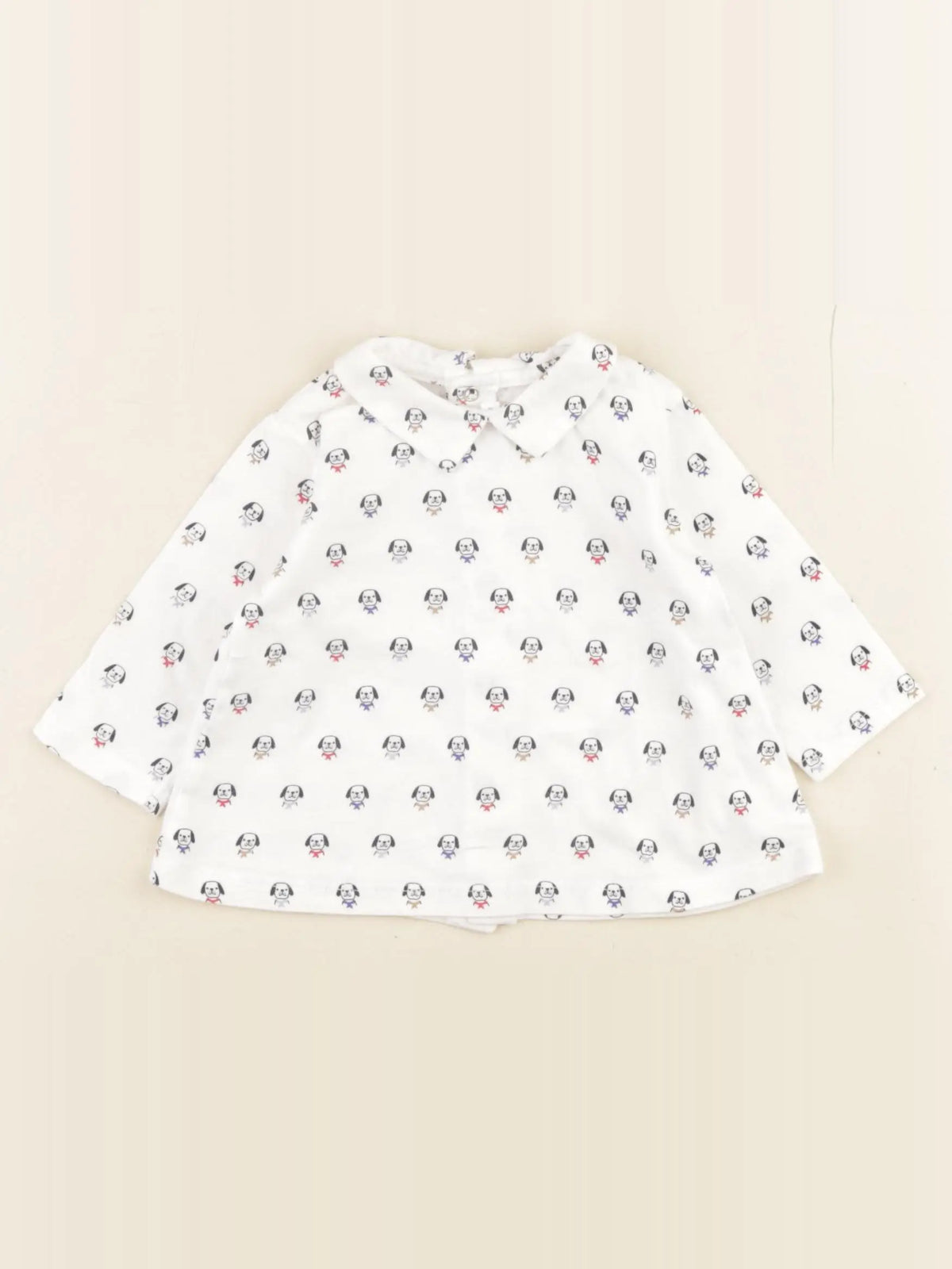 Boutchou - tee-shirt blanc, bleu - 6 mois