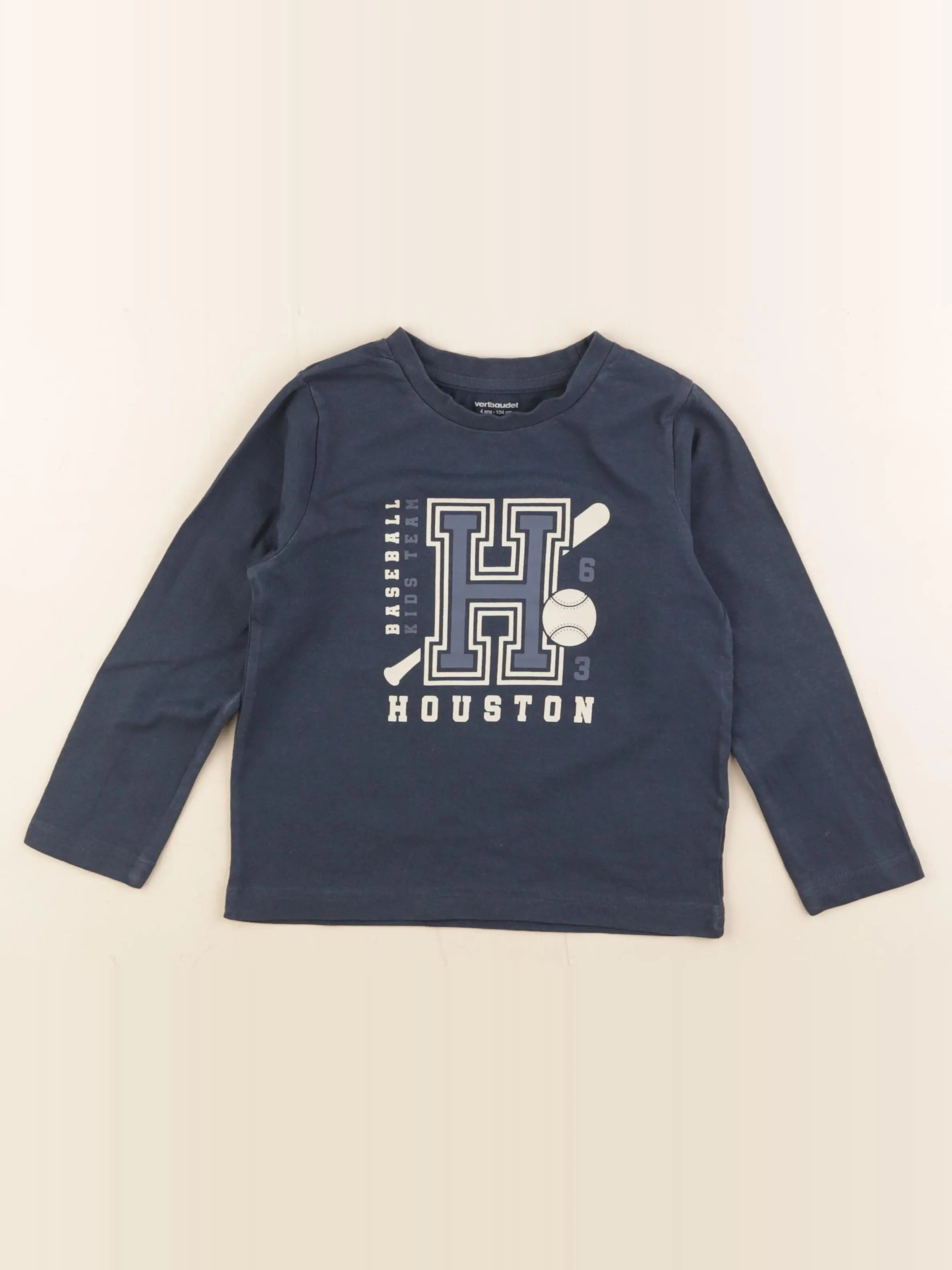 Vertbaudet - tee-shirt bleu - 4 ans