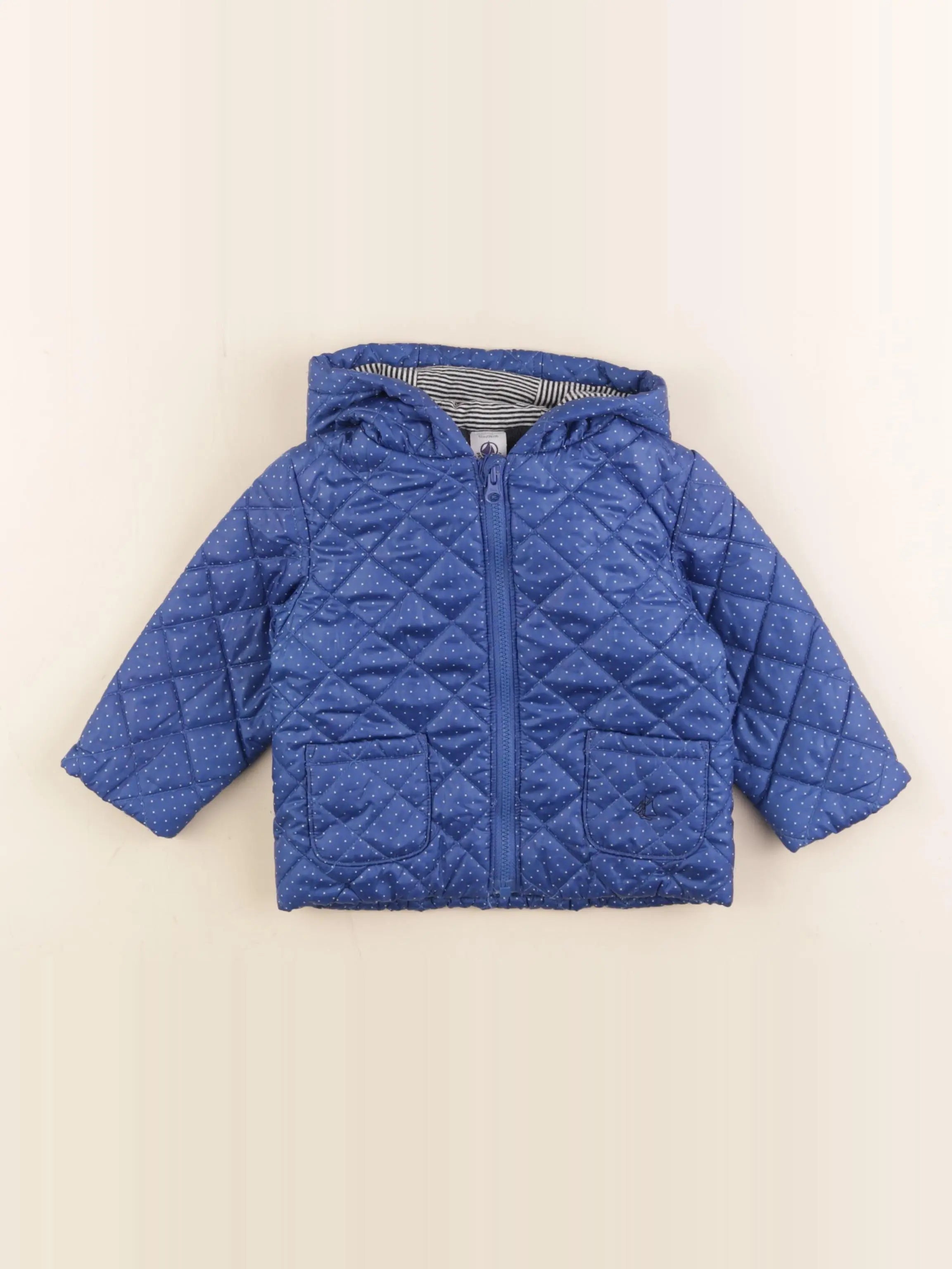 Petit Bateau - doudoune bleu - 12 mois