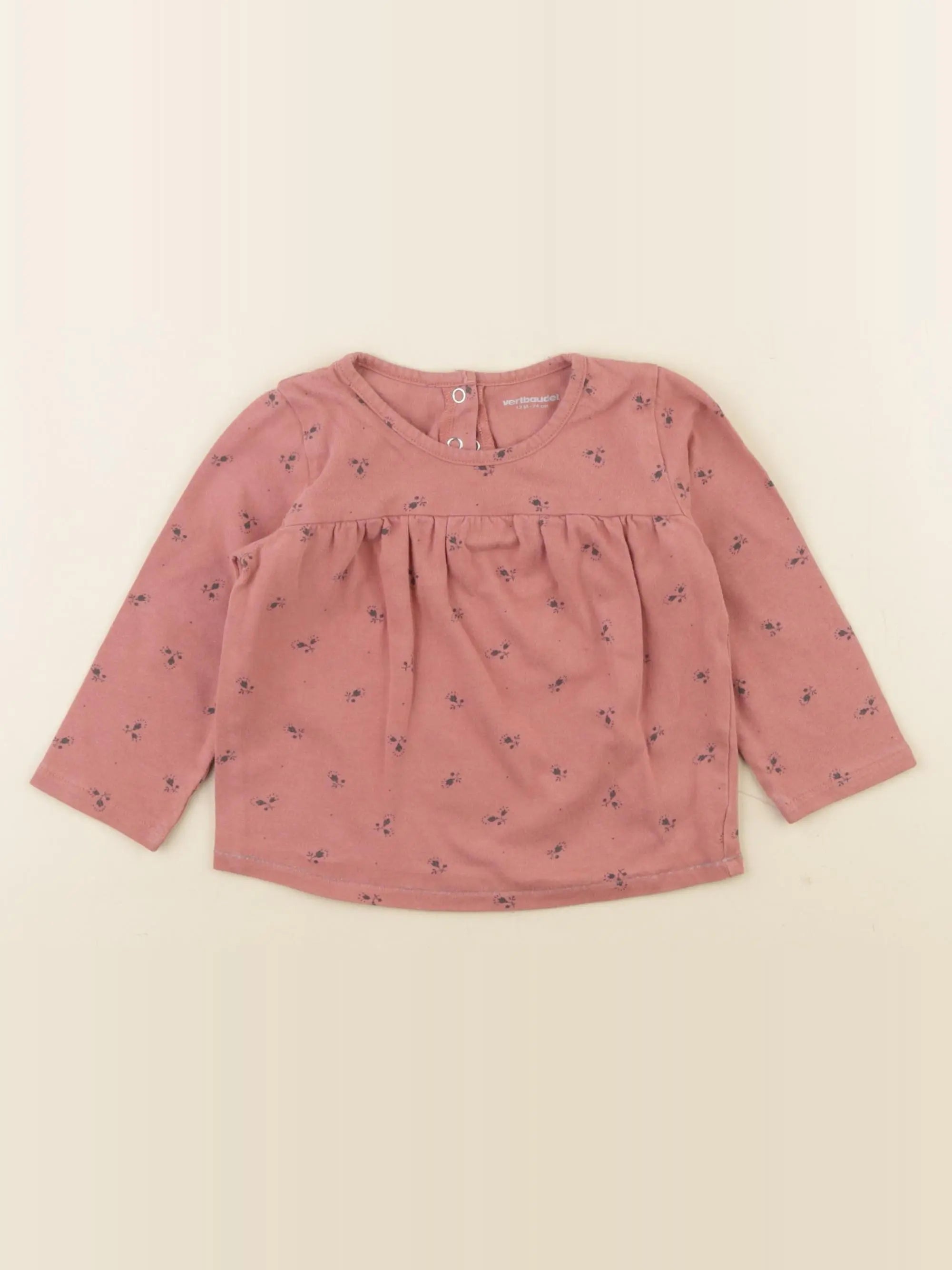 Vertbaudet - tee-shirt rose - 12 mois