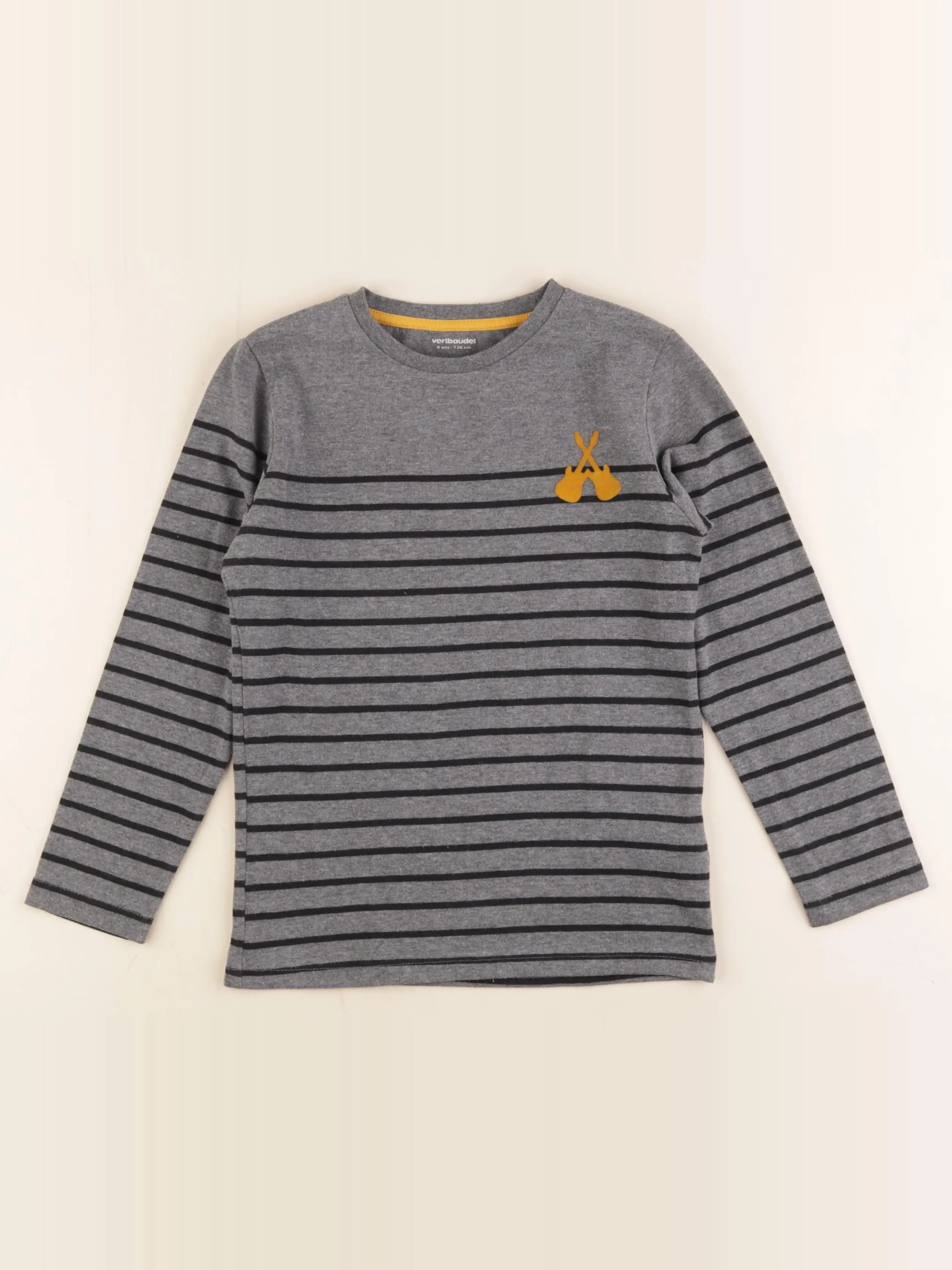 Vertbaudet - tee-shirt gris - 8 ans