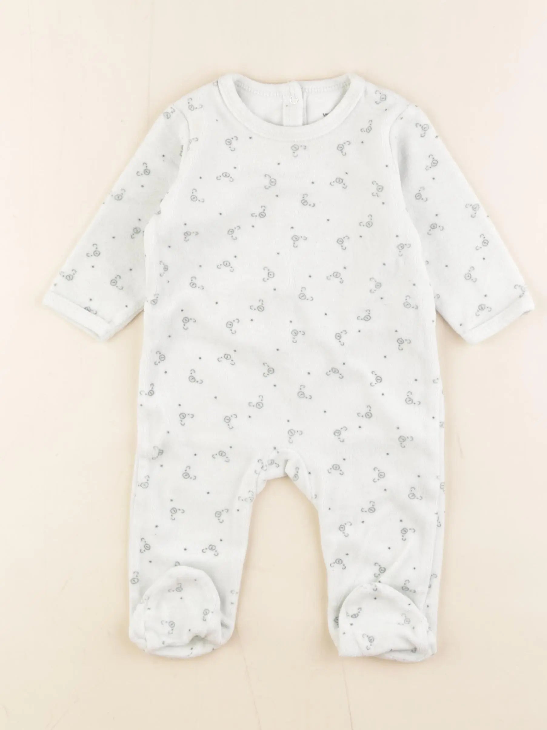 Vertbaudet - pyjama velours vert - 6 mois