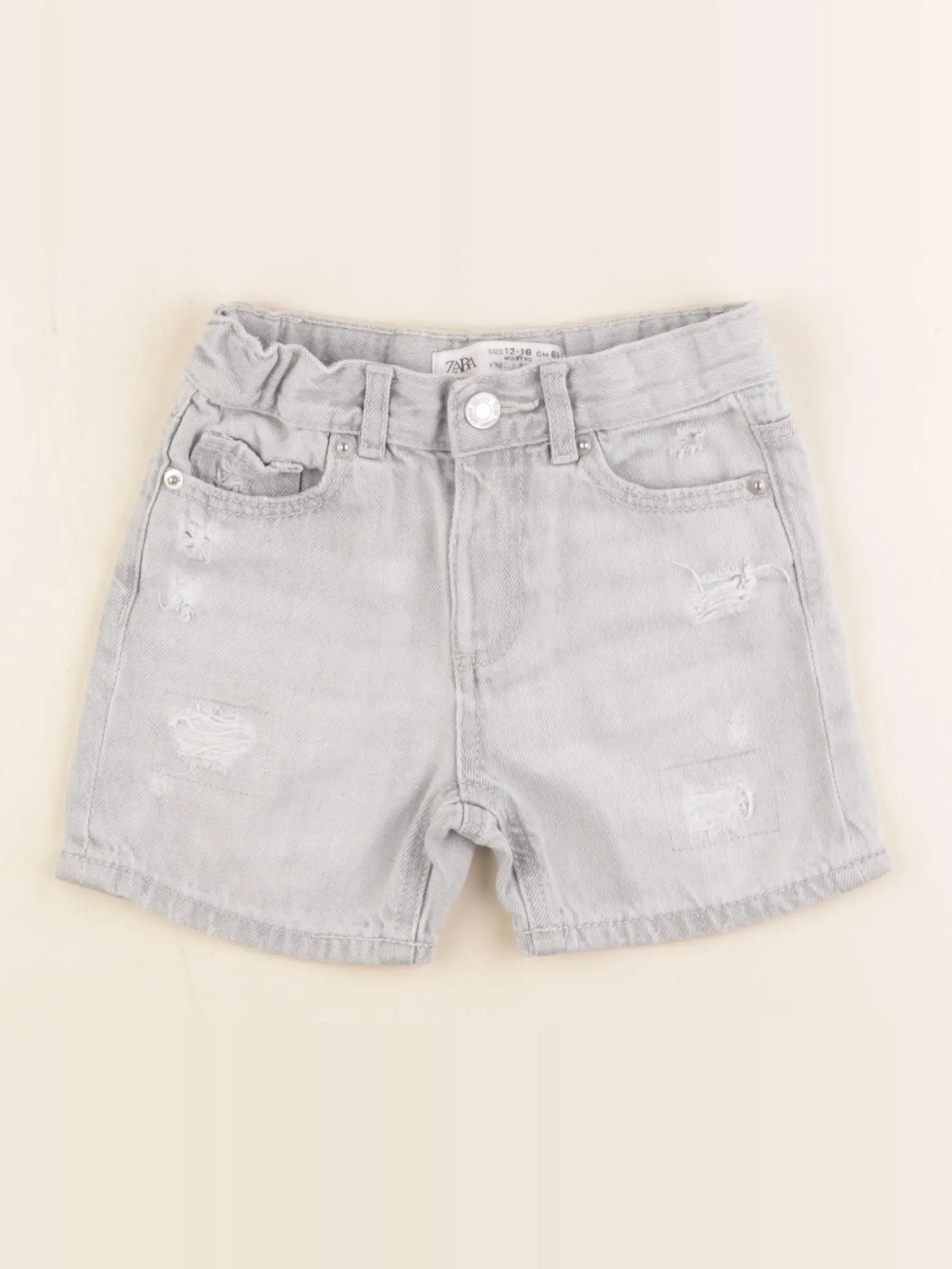 Zara - short gris - 12/18 mois