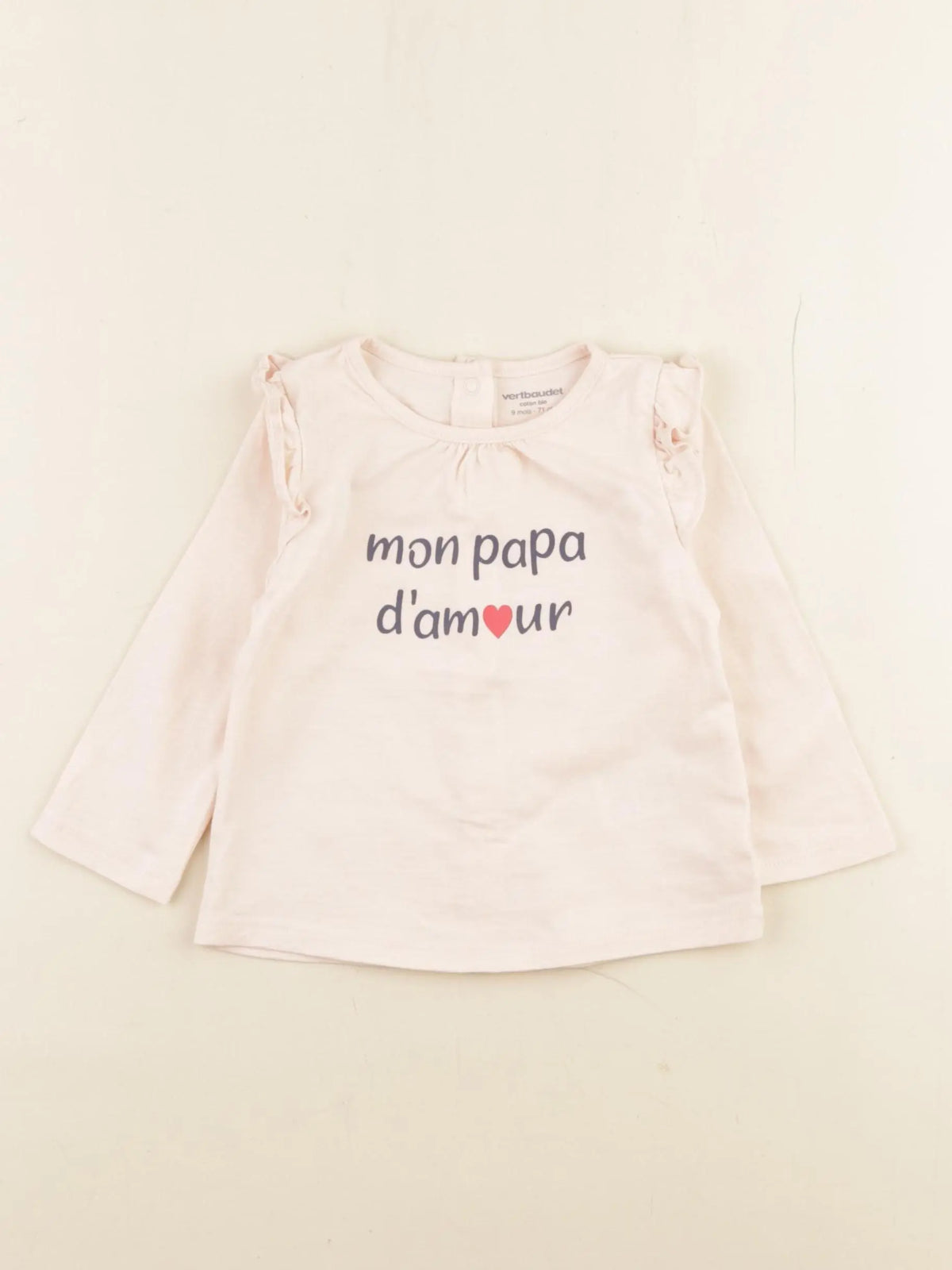 Vertbaudet - tee-shirt rose - 9 mois