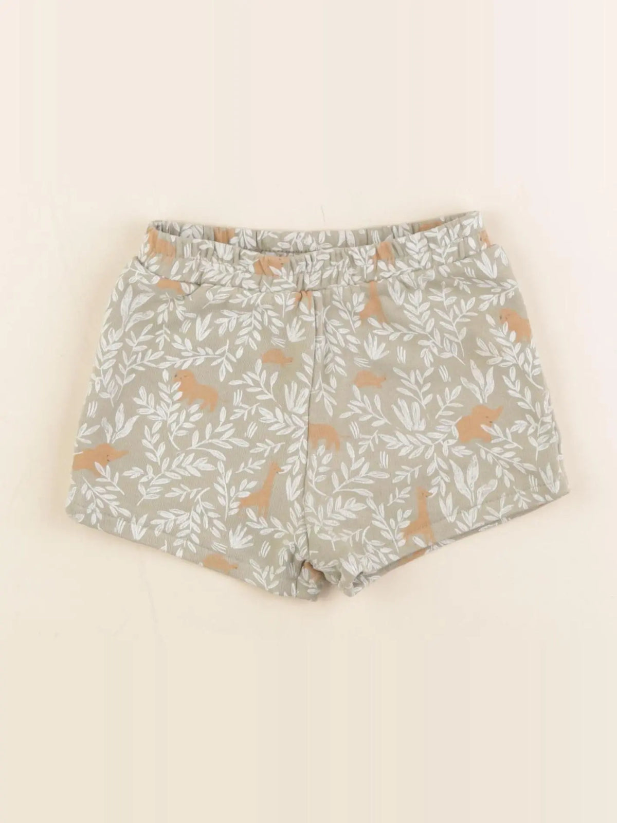 Vertbaudet - short vert, marron - 12 mois