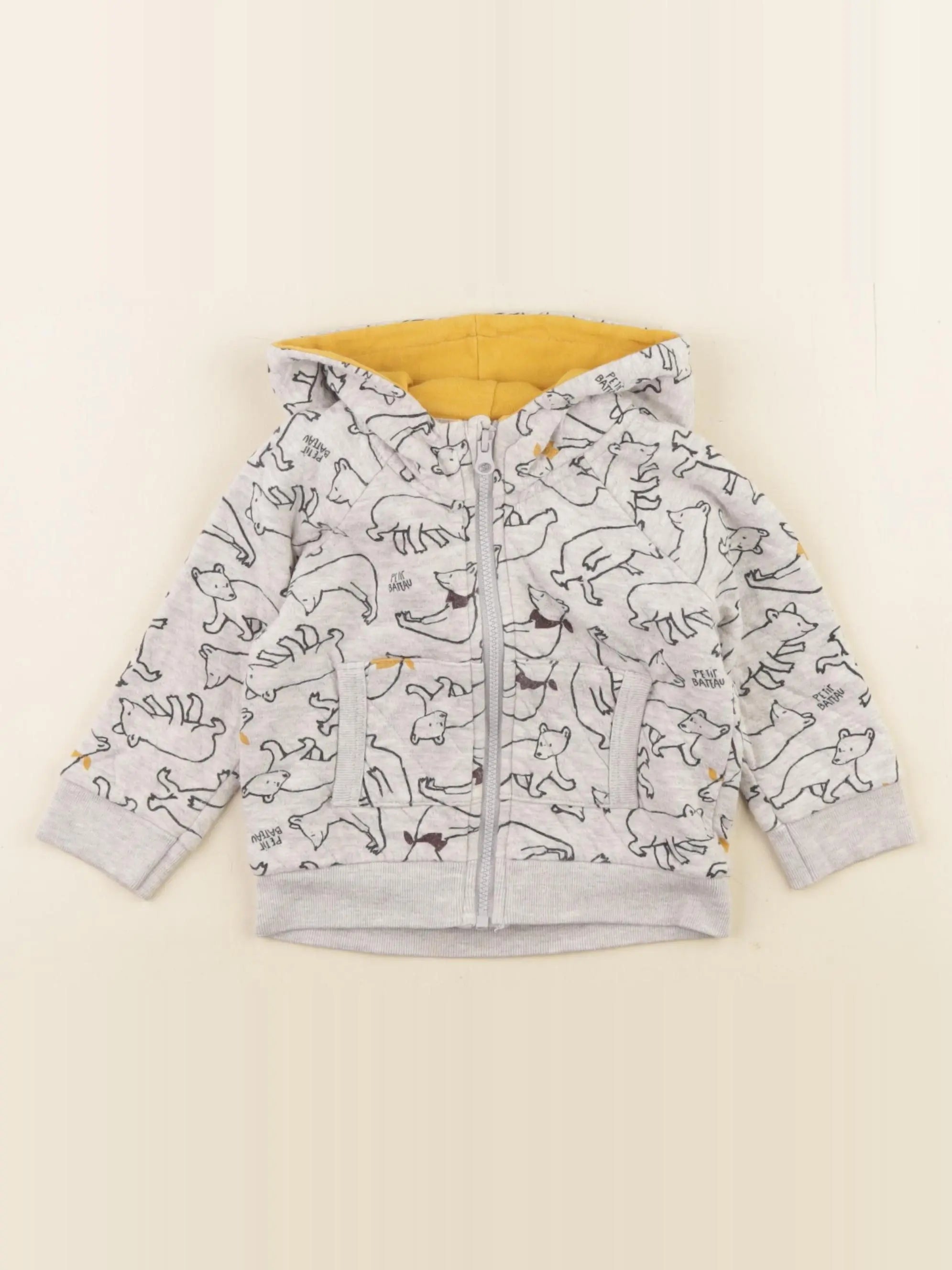 Petit Bateau - sweat gris - 12 mois