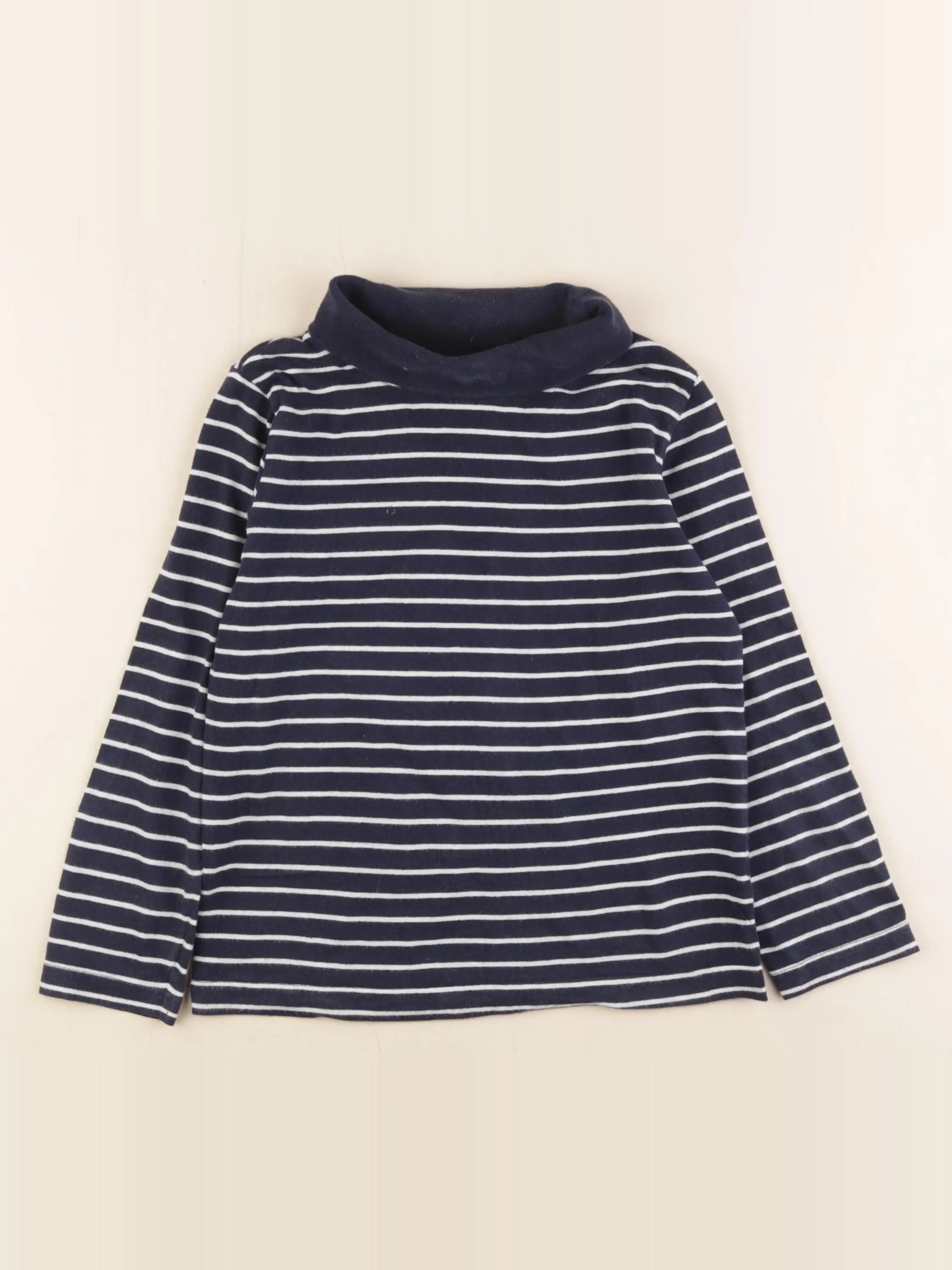Vertbaudet - sous-pull bleu, blanc - 6 ans