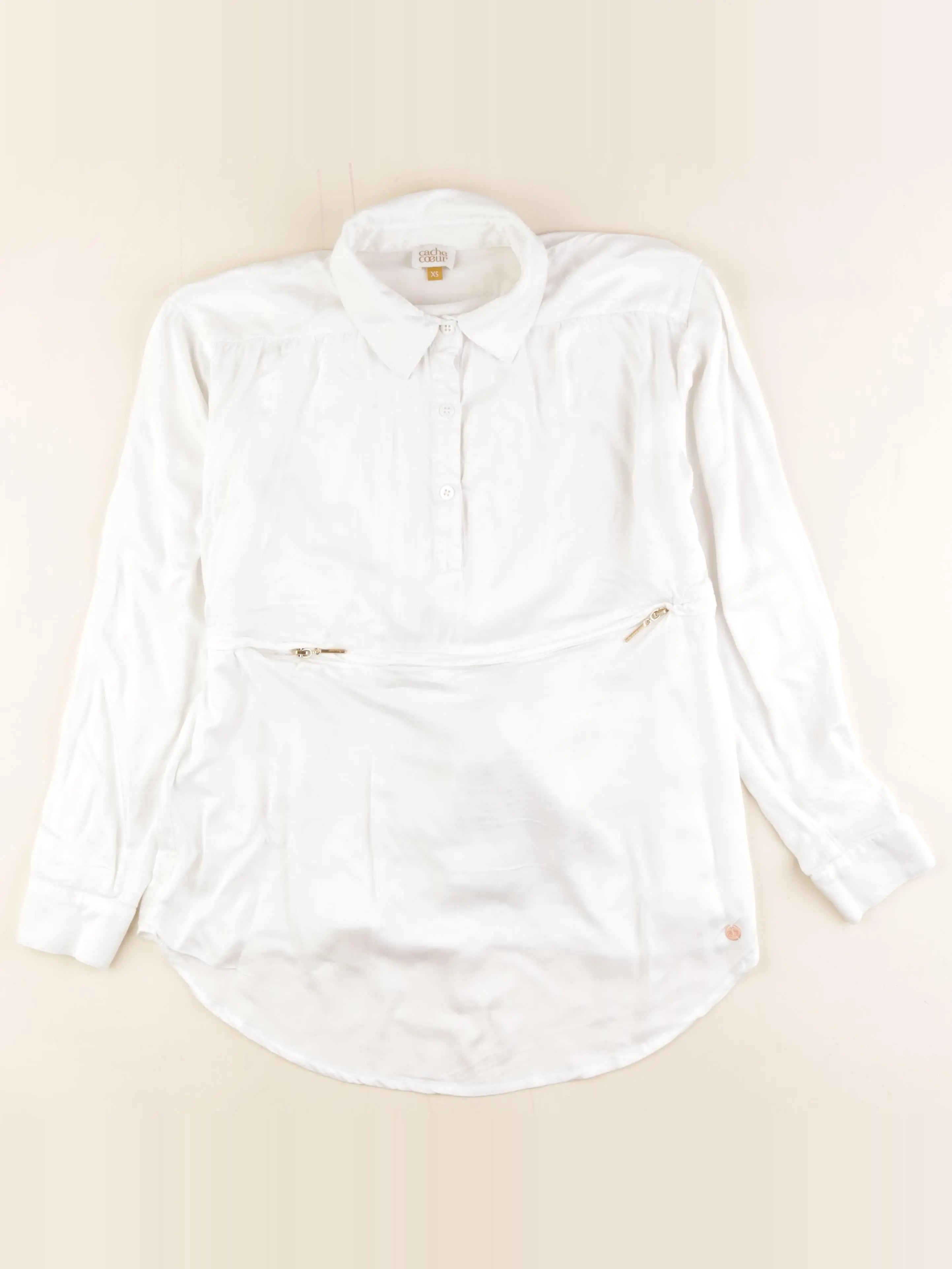 Cache Cœur - blouse allaitement blanc - xs