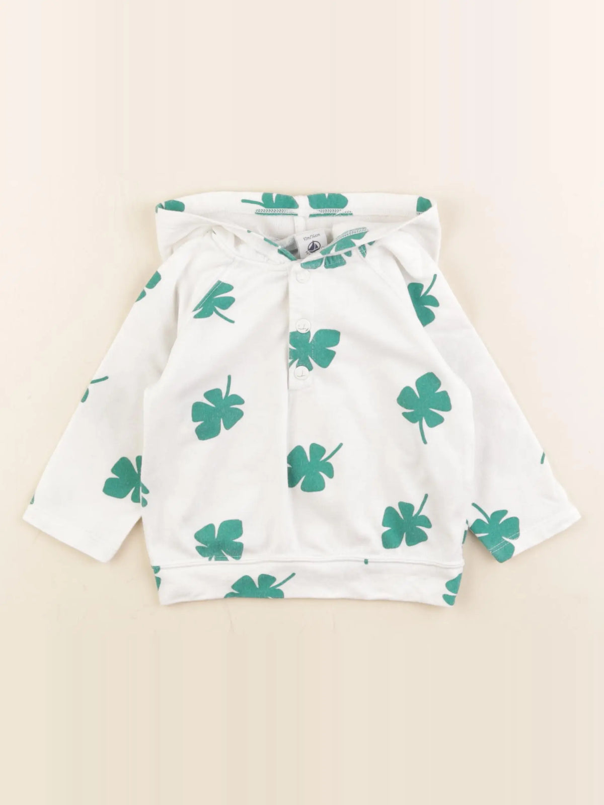 Petit Bateau - sweat blanc - 12 mois