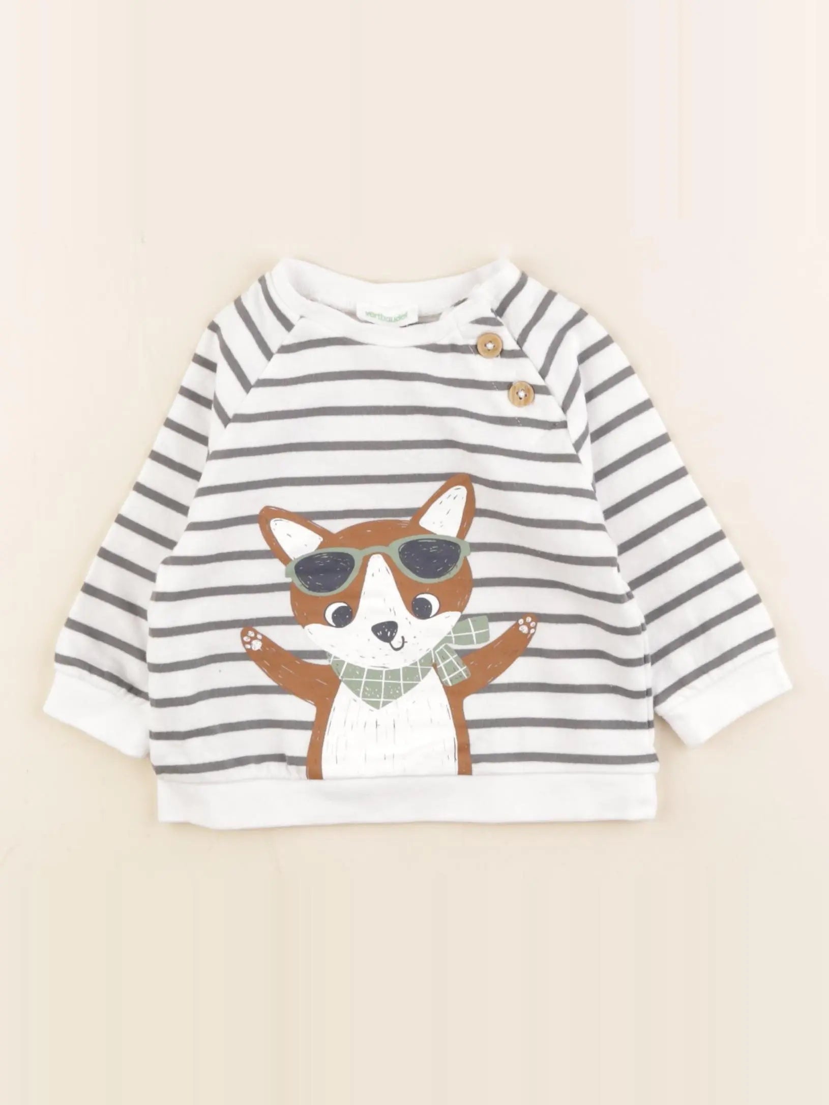 Vertbaudet - sweat blanc - 6 mois