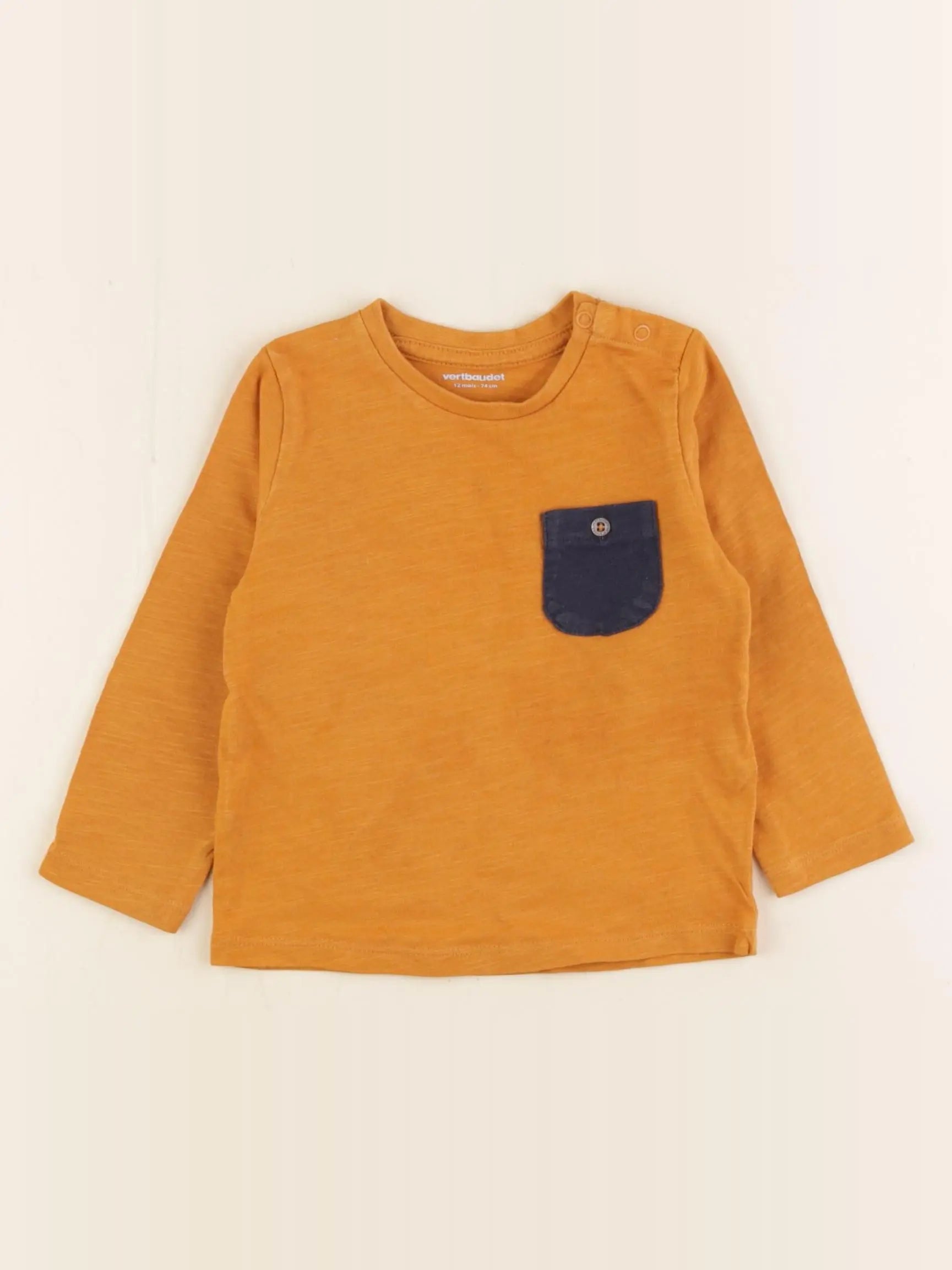 Vertbaudet - tee-shirt jaune - 12 mois