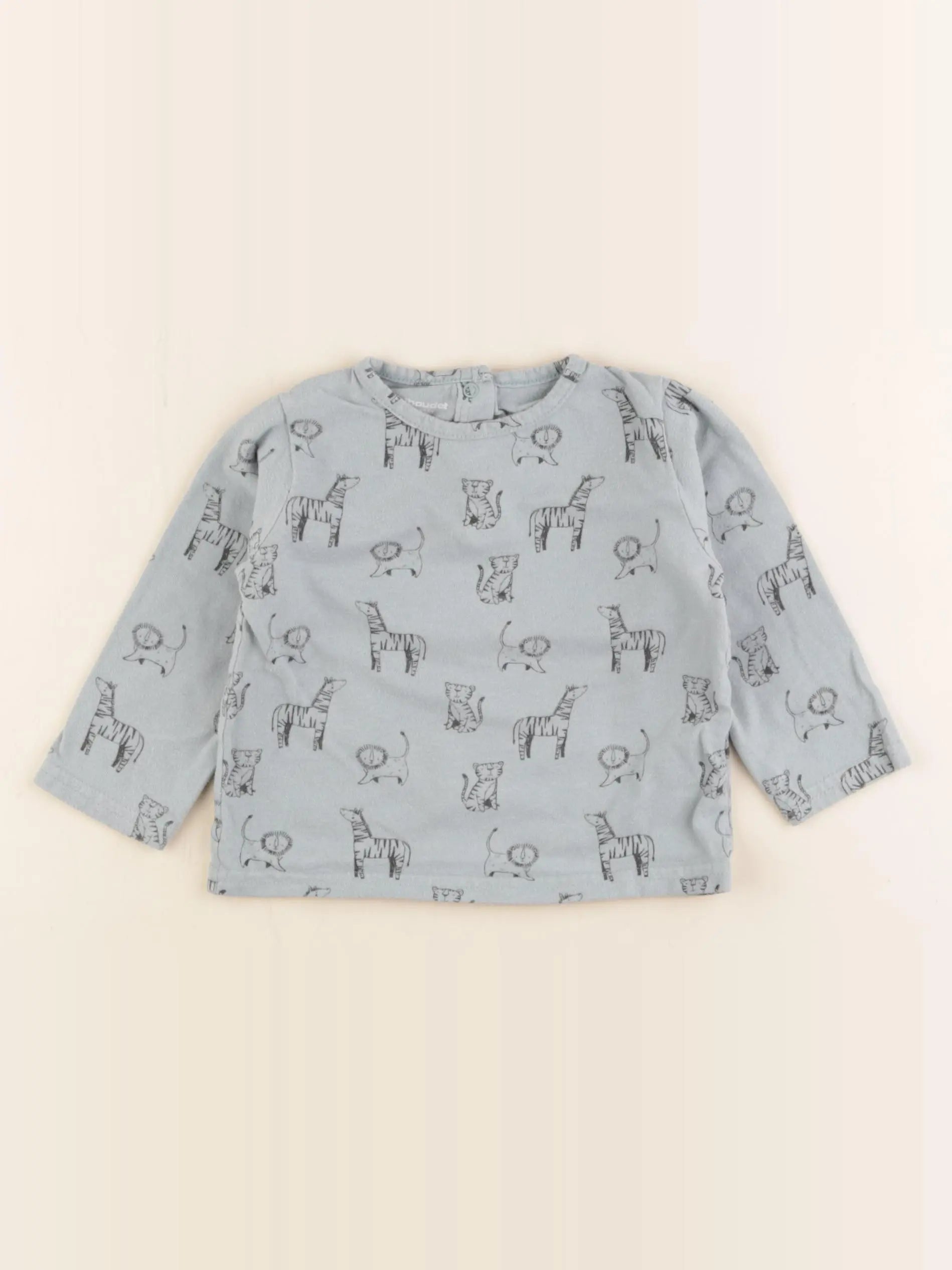 Vertbaudet - tee-shirt bleu - 12 mois