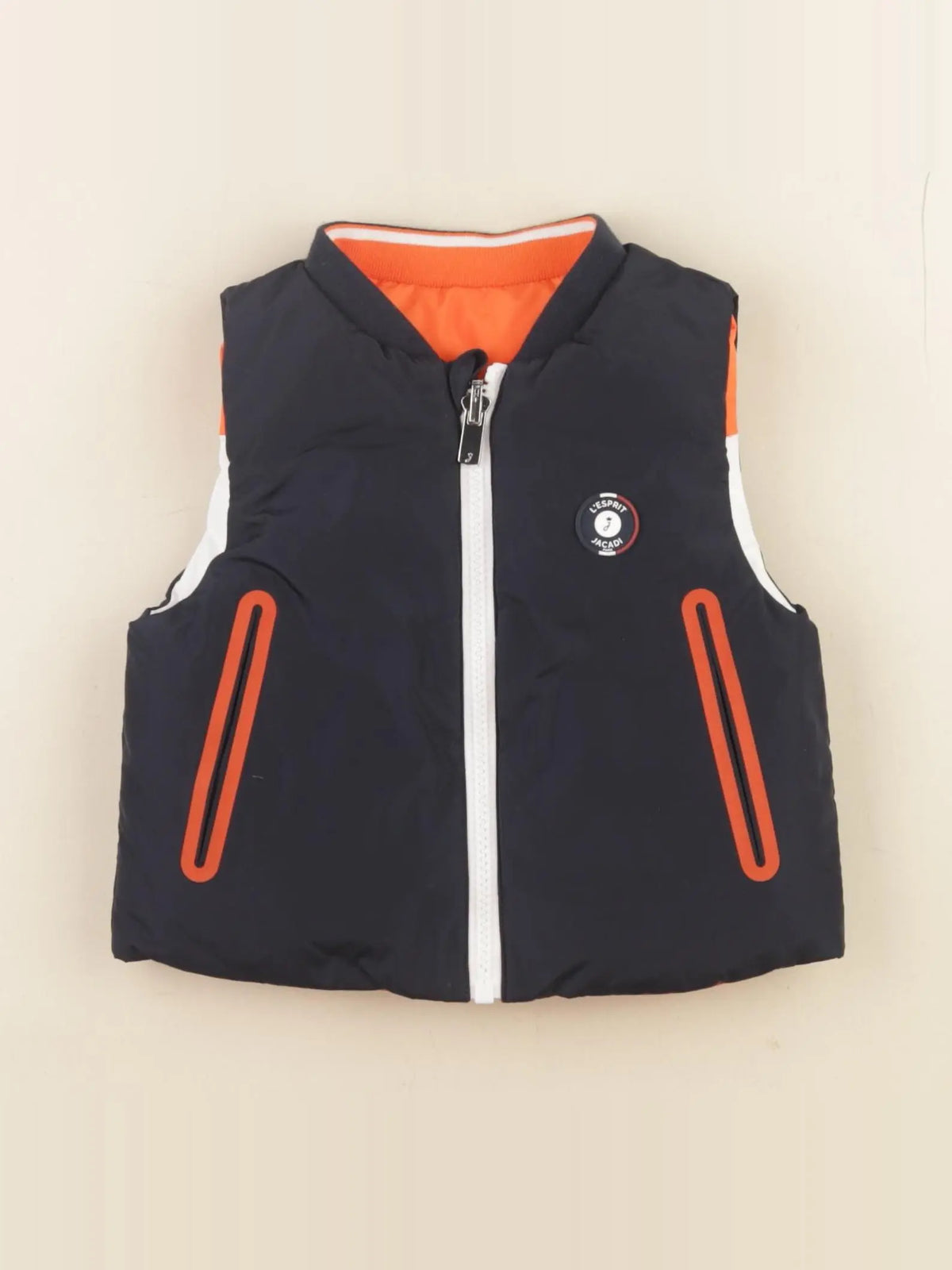 Jacadi - doudoune réversible orange, bleu - 12 mois